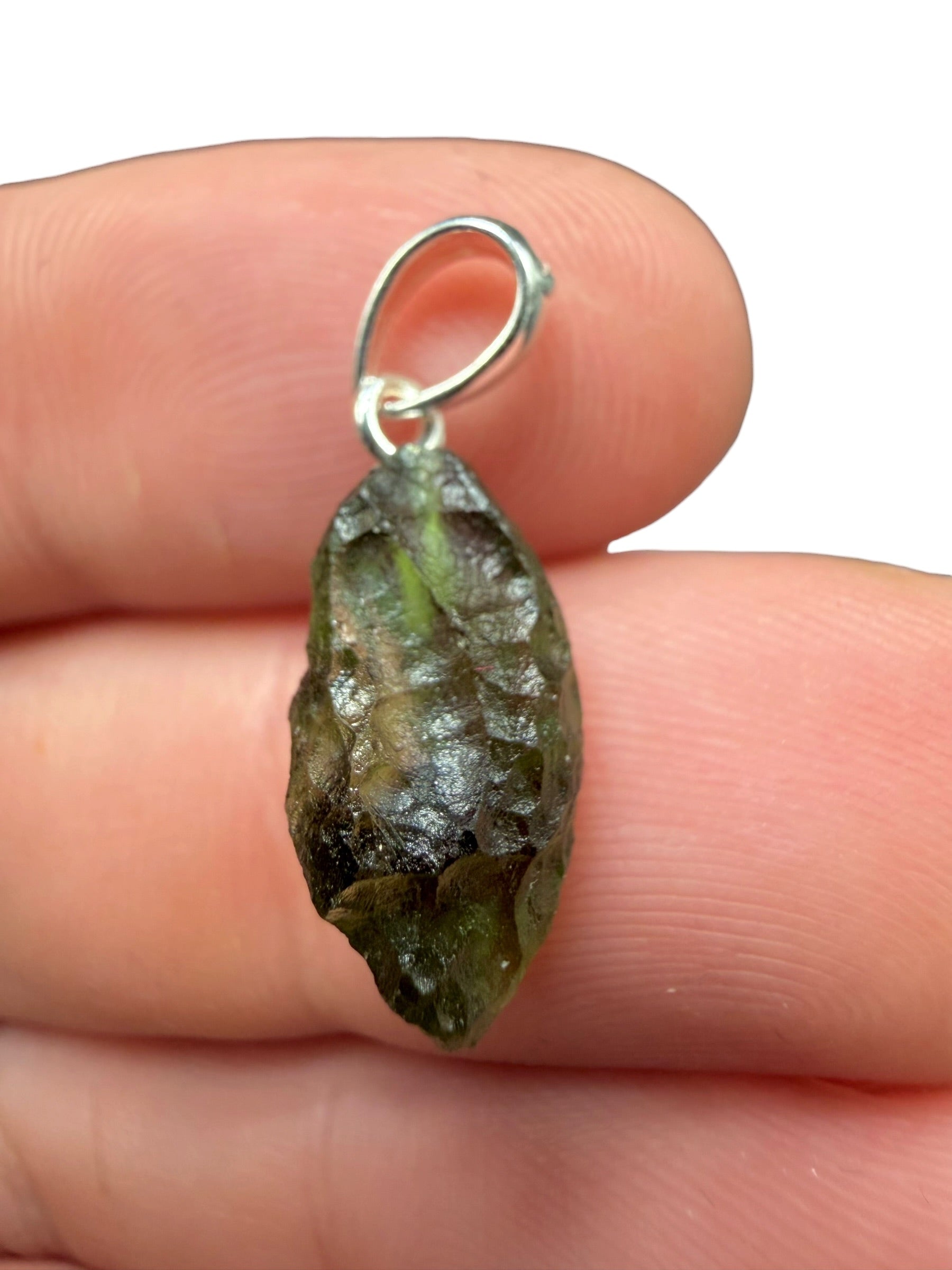 Silver moldavite pendant 1g - SP/V963
