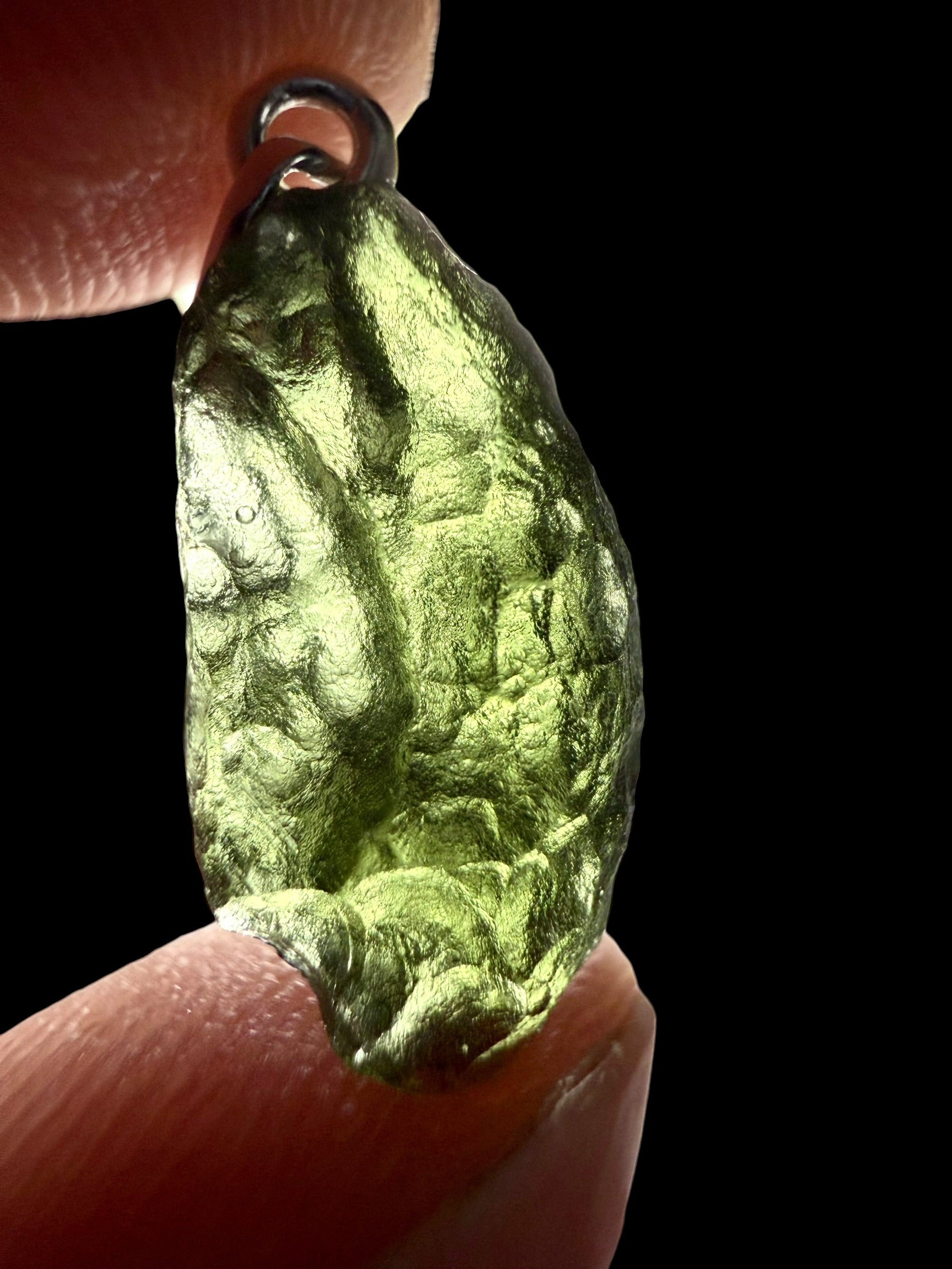 Silver moldavite pendant 1g - SP/V963