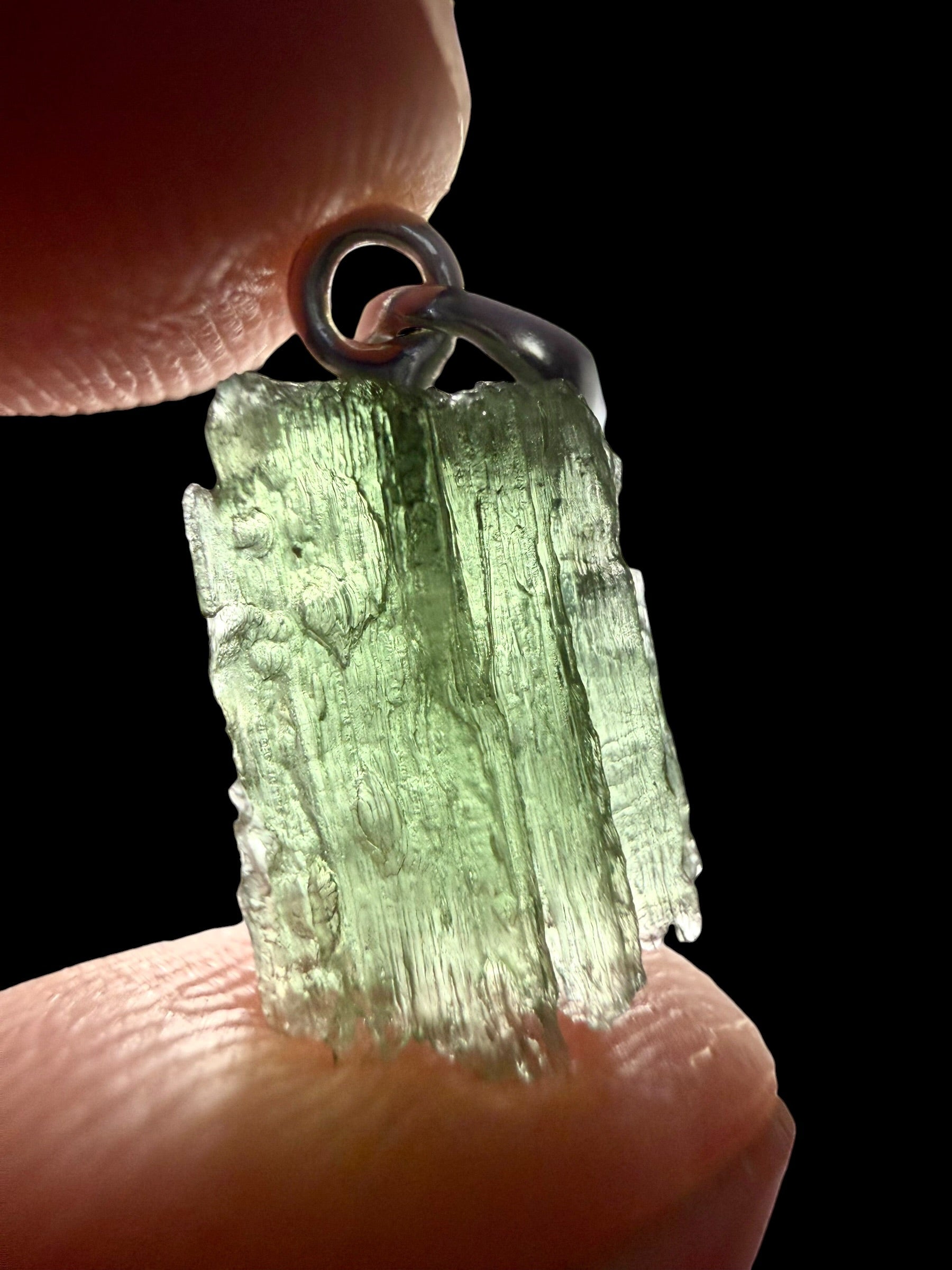 Silver moldavite pendant 0,8g - SP/V965