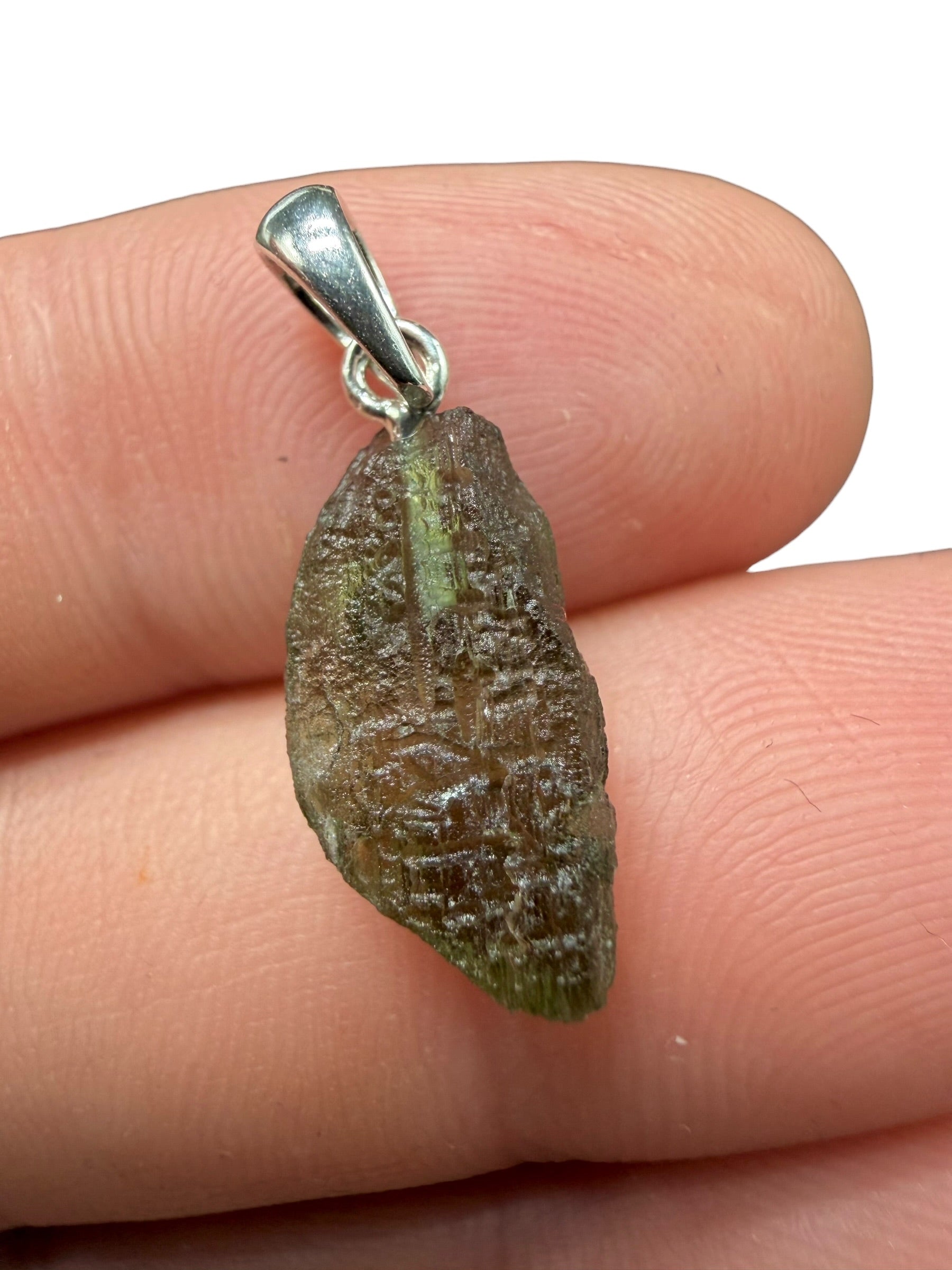 Silver moldavite pendant 0,9g - SP/V966