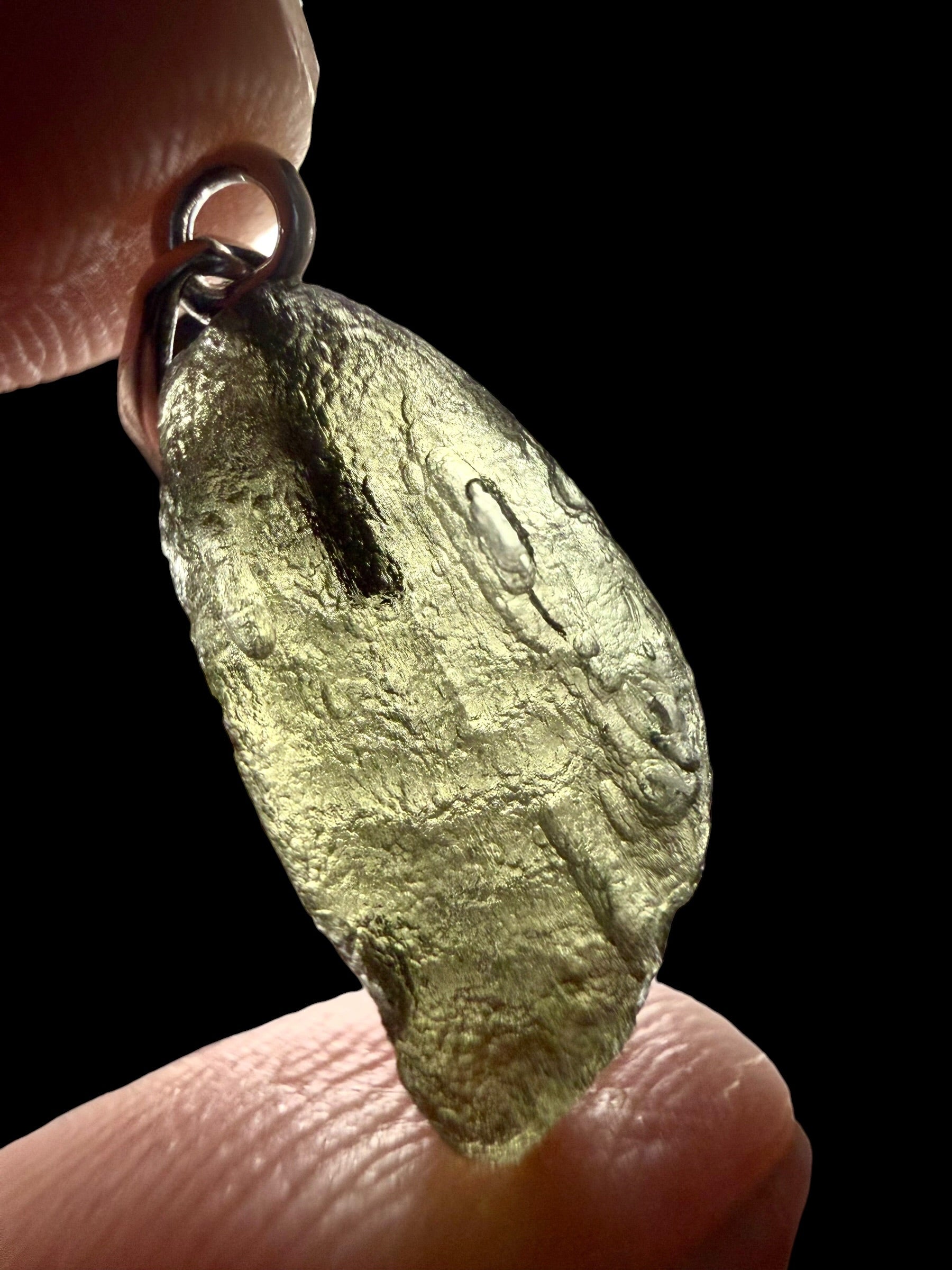 Silver moldavite pendant 0,9g - SP/V966
