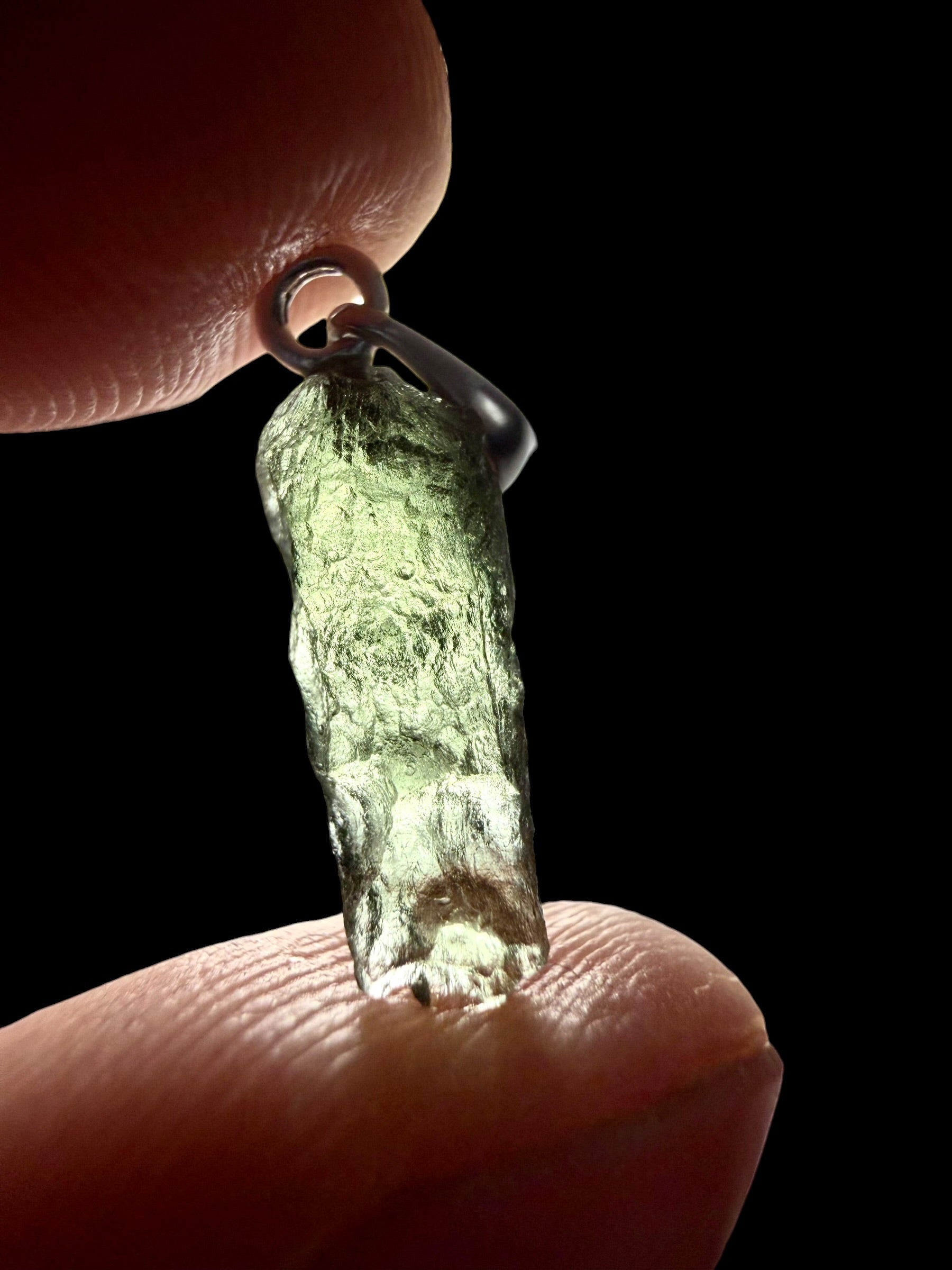 Silver moldavite pendant 0,6g - SP/V969