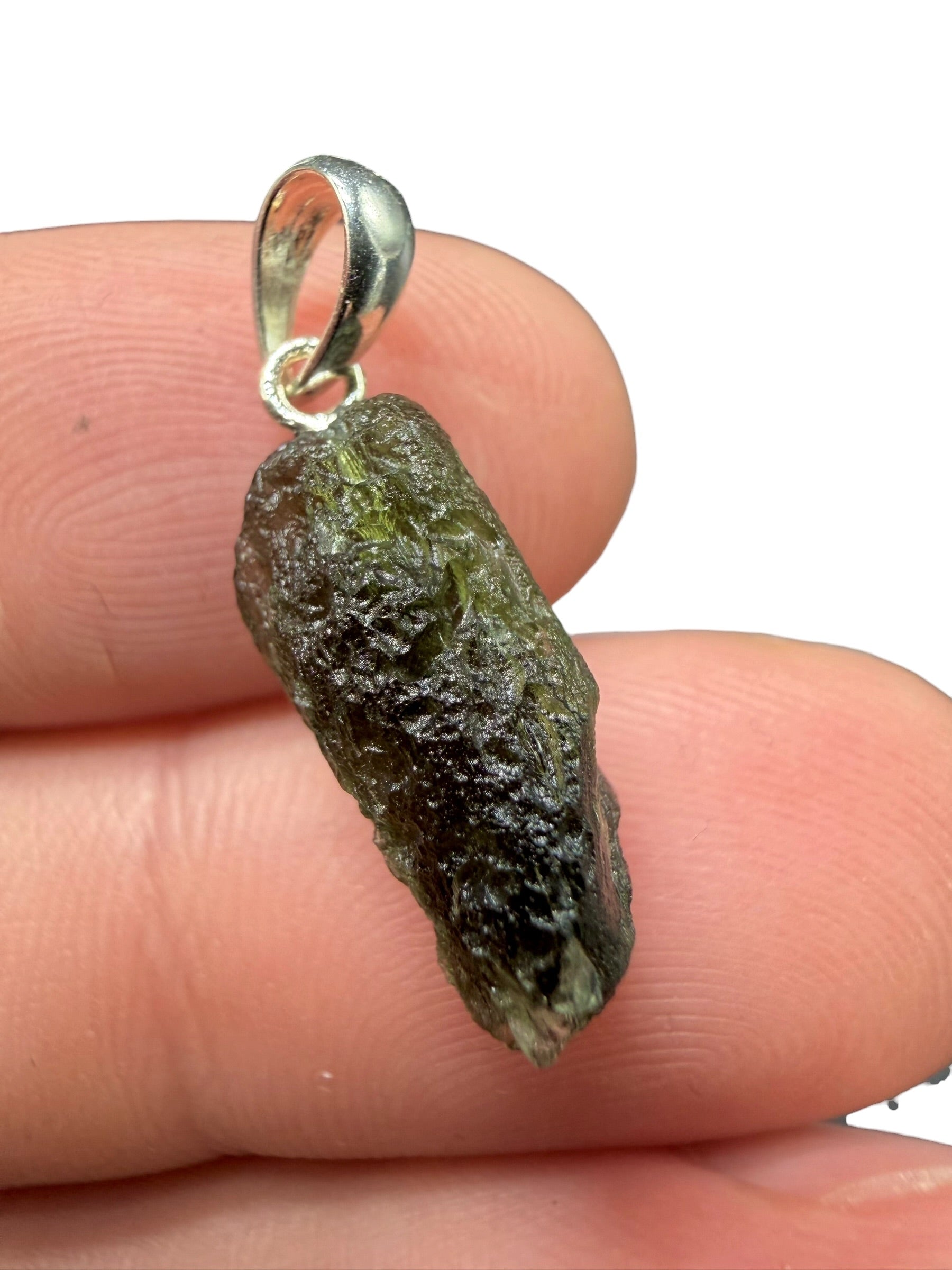 Silver moldavite pendant 1,3g