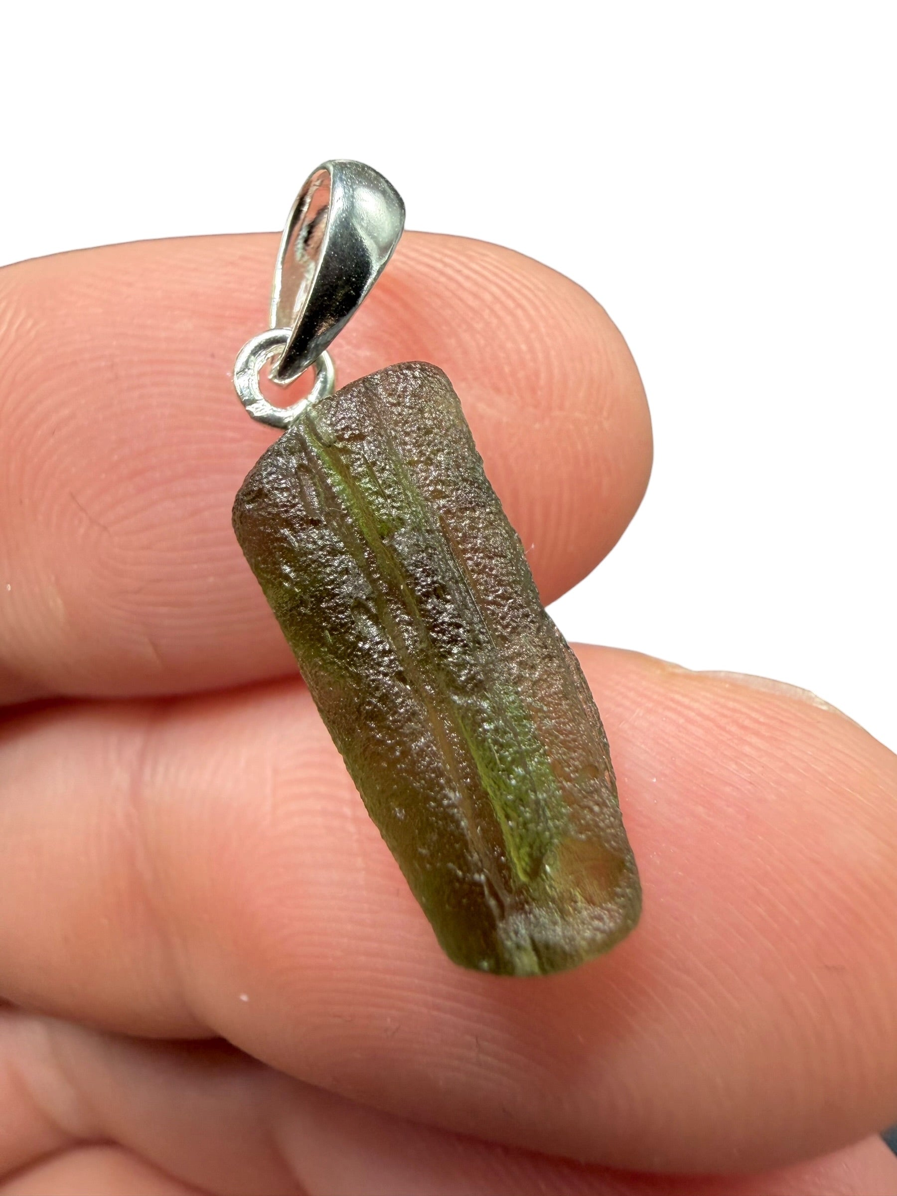 Silver moldavite pendant 1g