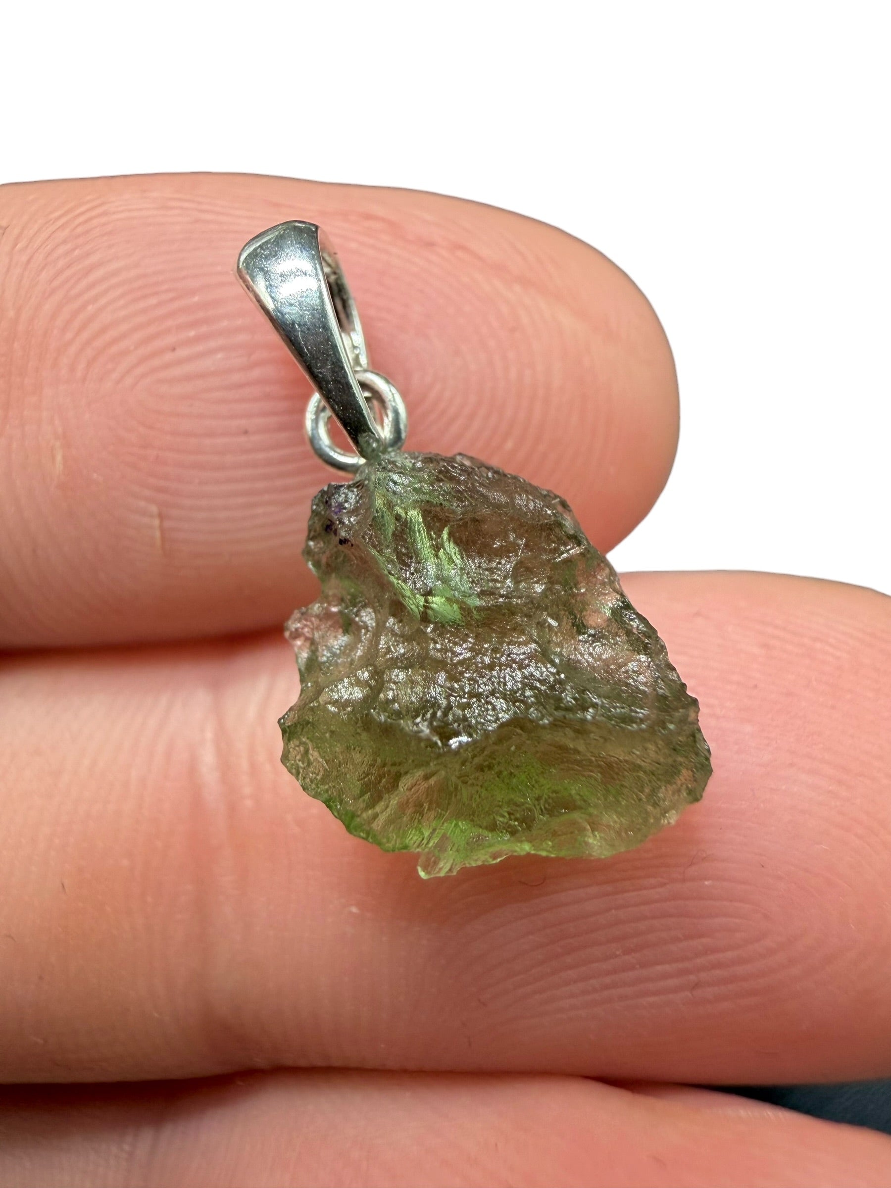 Silver moldavite pendant 1g - SP/V972