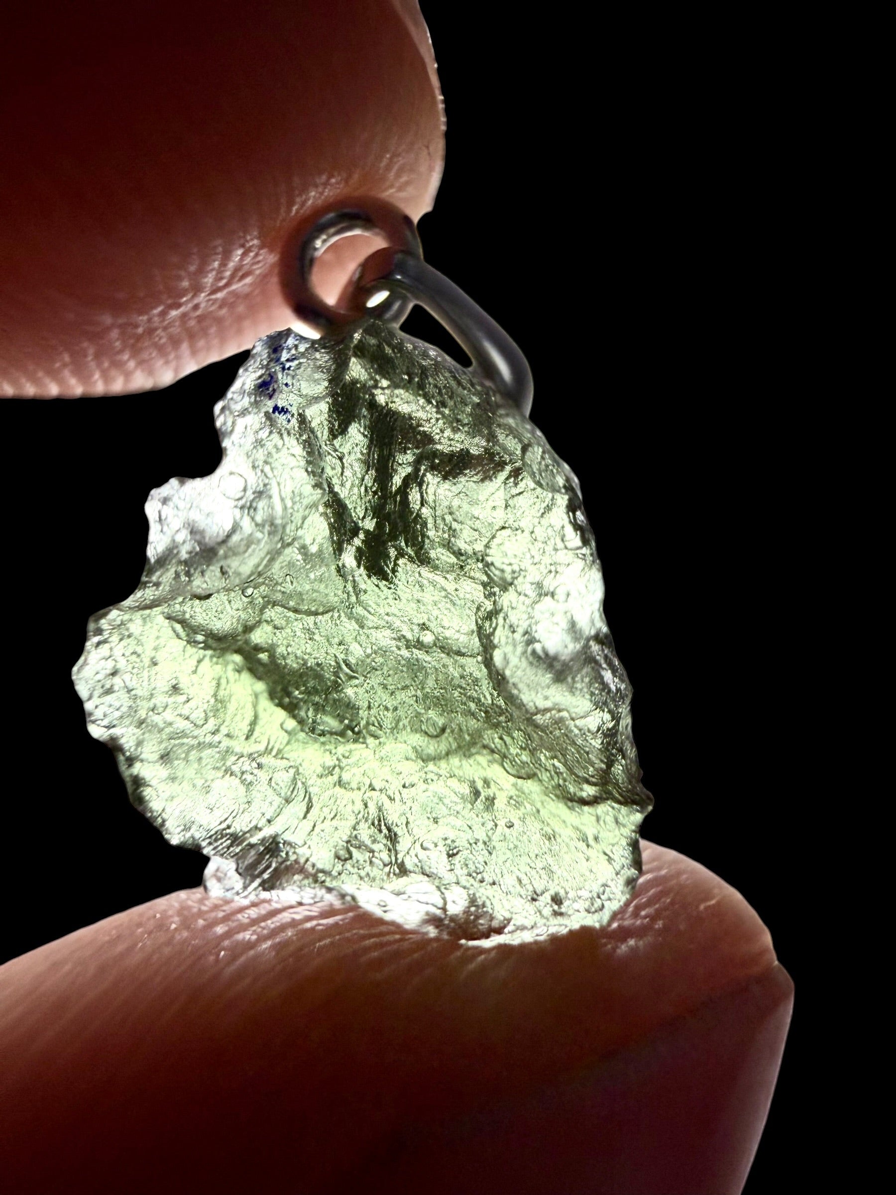 Silver moldavite pendant 1g - SP/V972