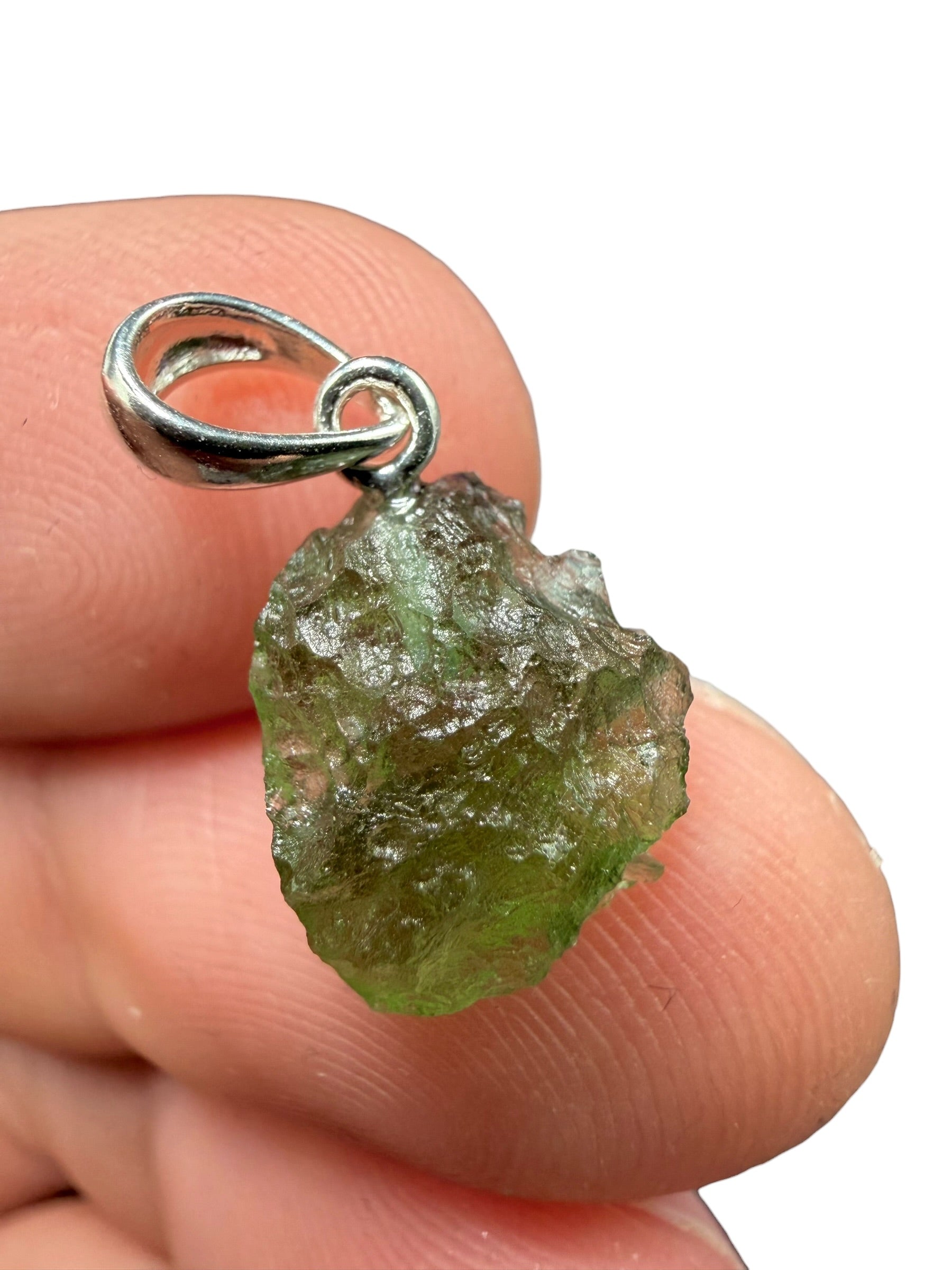 Silver moldavite pendant 1g