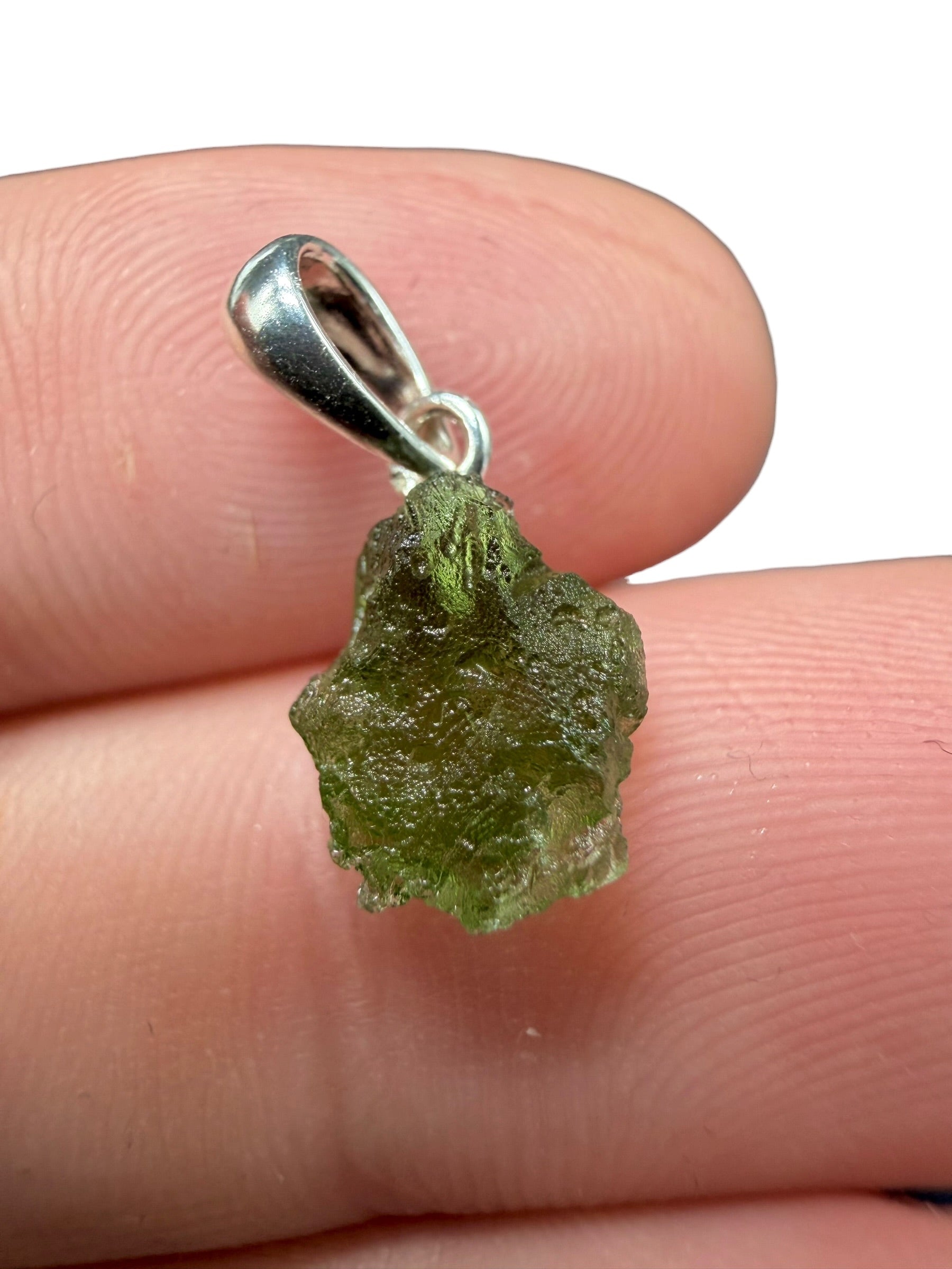 Silver moldavite pendant 0,7g - SP/V976
