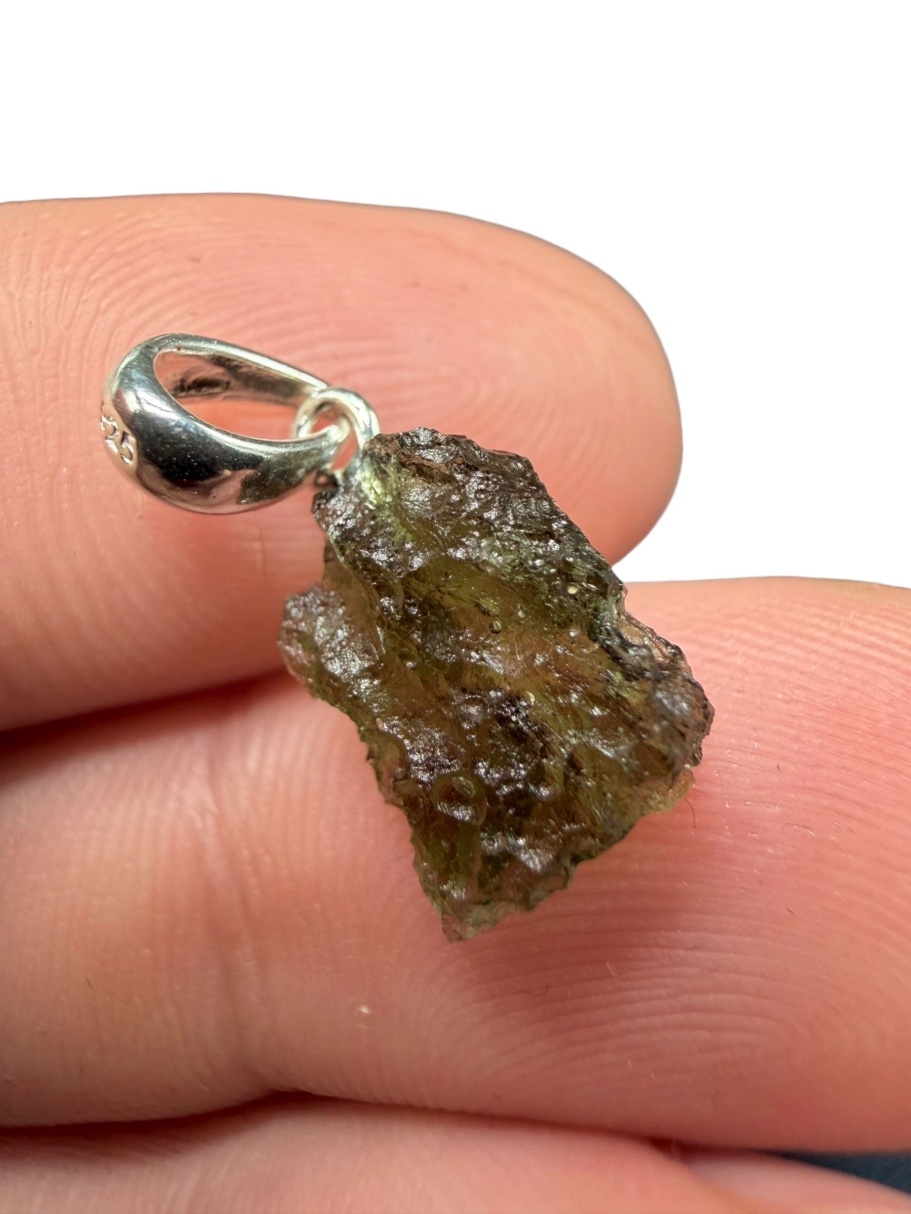 Silver moldavite pendant 0,9g - SP/V977