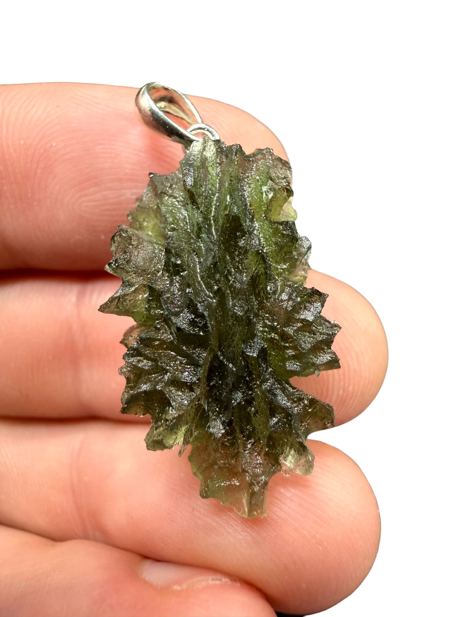 Silver moldavite pendant 3,88g