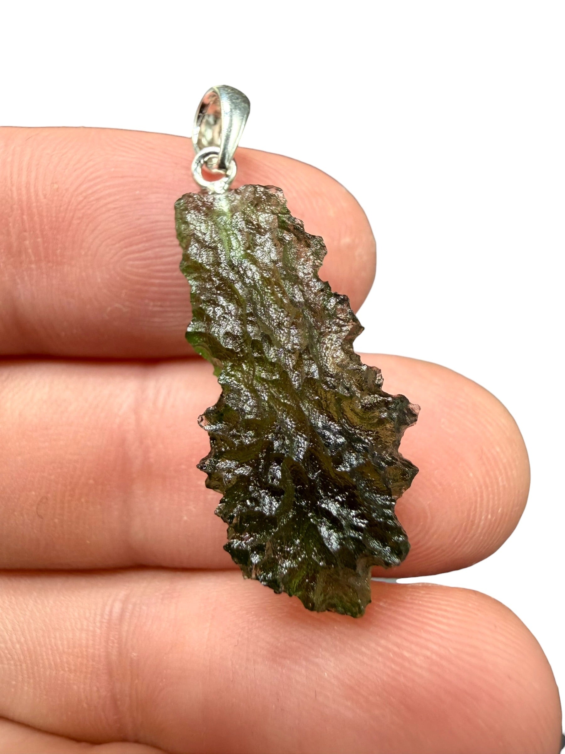 Silver moldavite pendant 2,48g