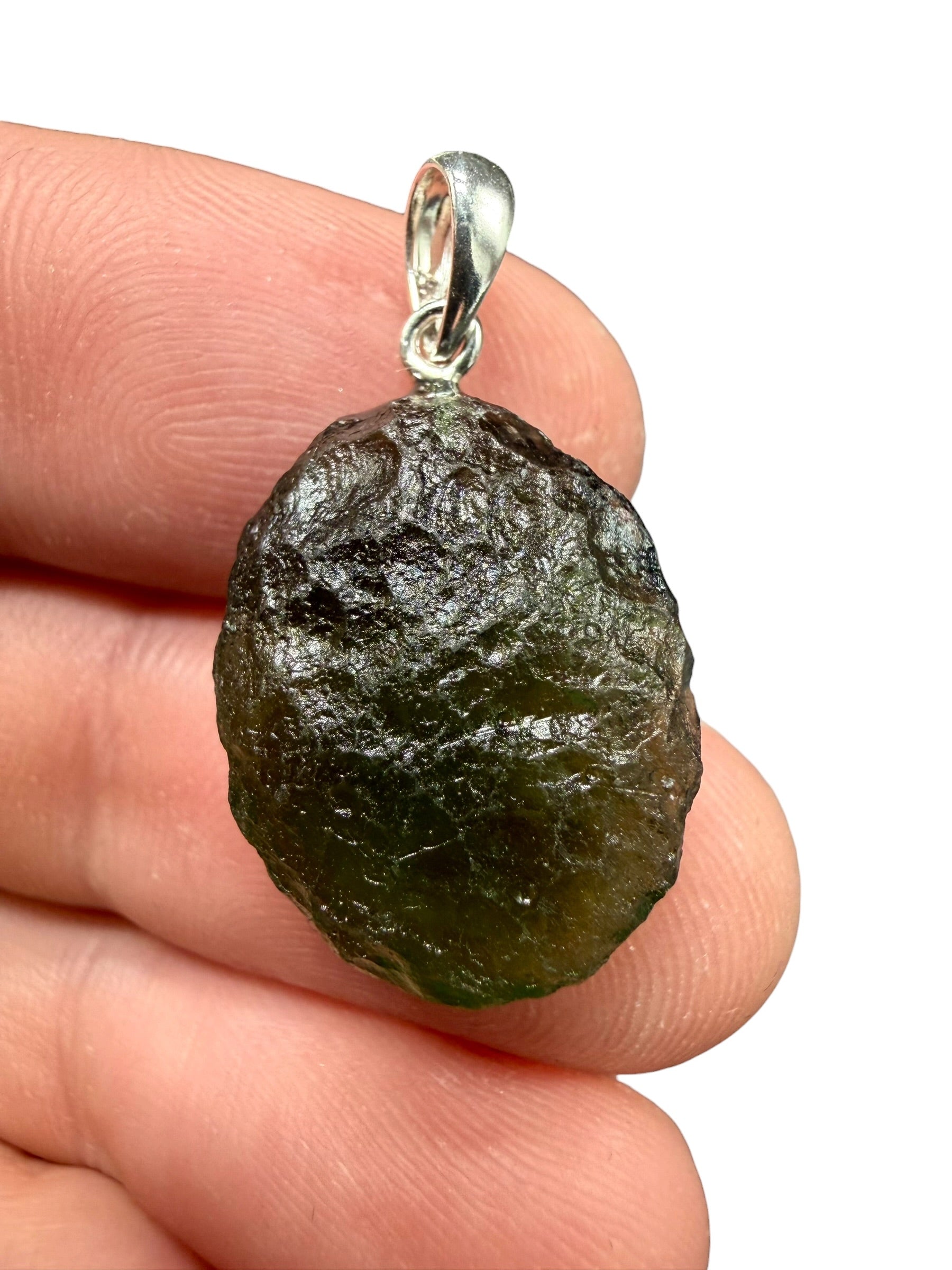 Silver moldavite pendant 2,89g