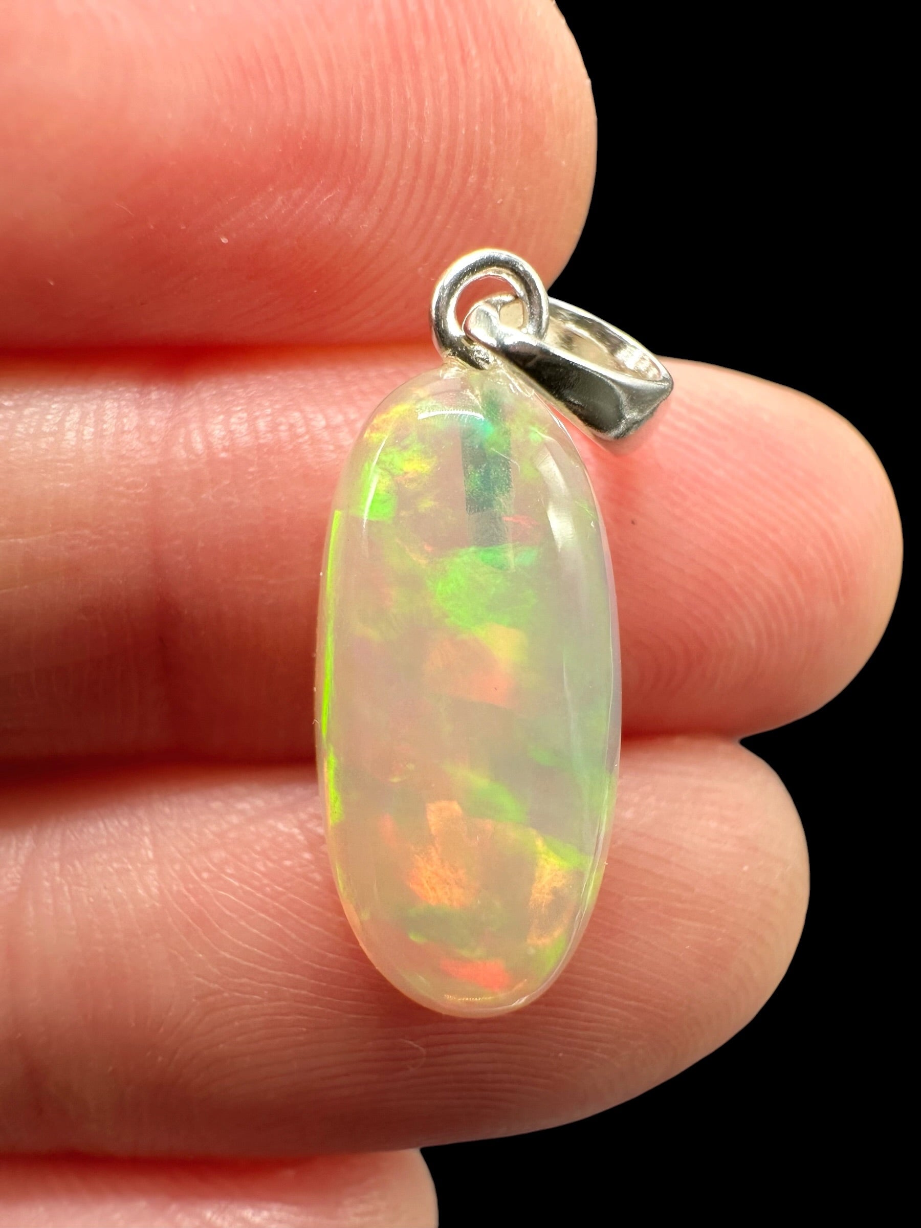 Silver faceted precious opal pendant - SP/OP145