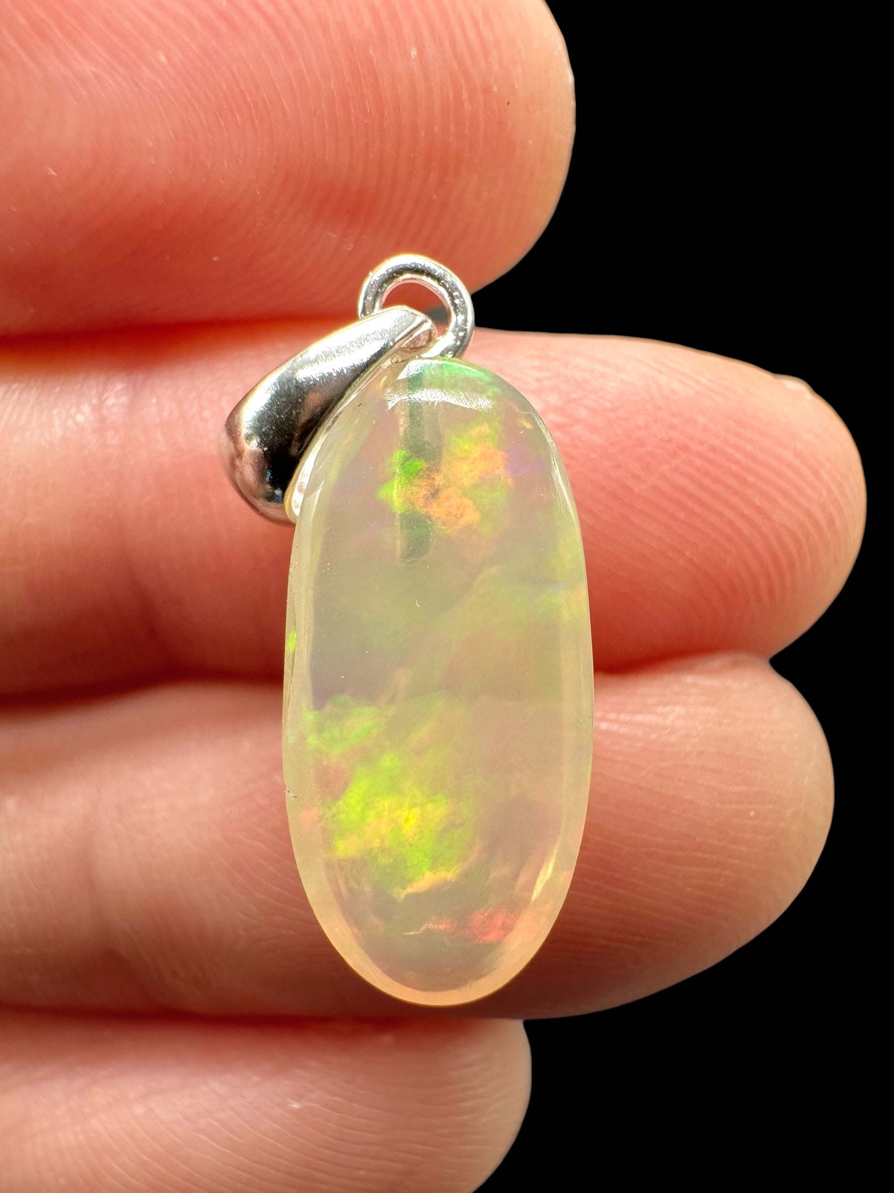 Silver faceted precious opal pendant - SP/OP145