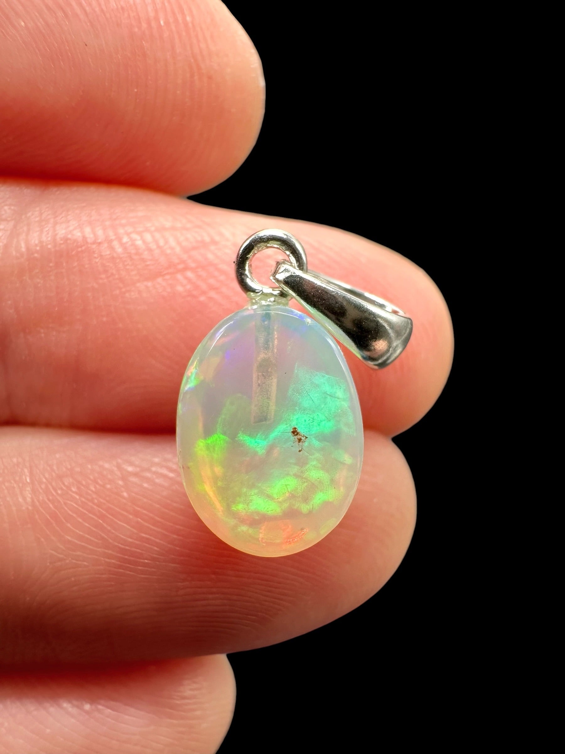 Silver faceted precious opal pendant - SP/OP146
