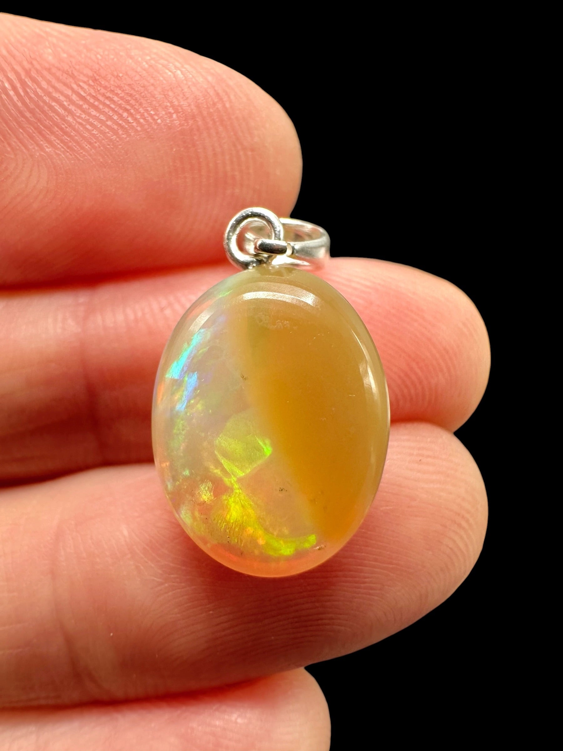 Silver faceted precious opal pendant - SP/OP148