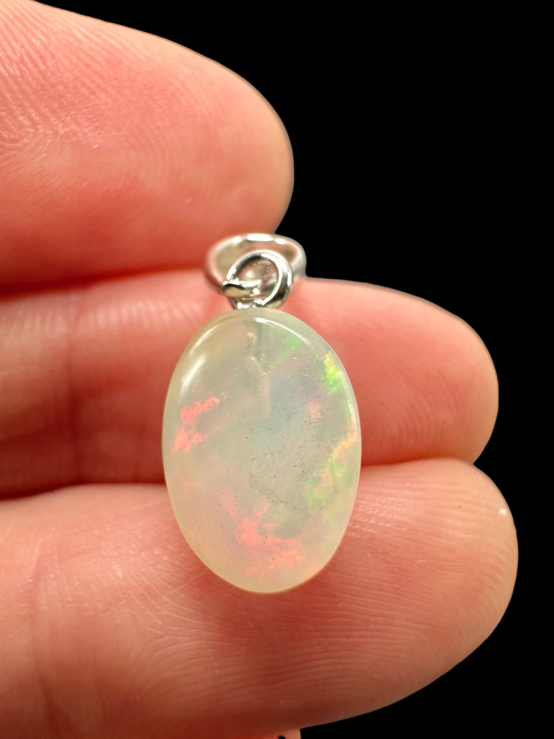 Silver faceted precious opal pendant - SP/OP149