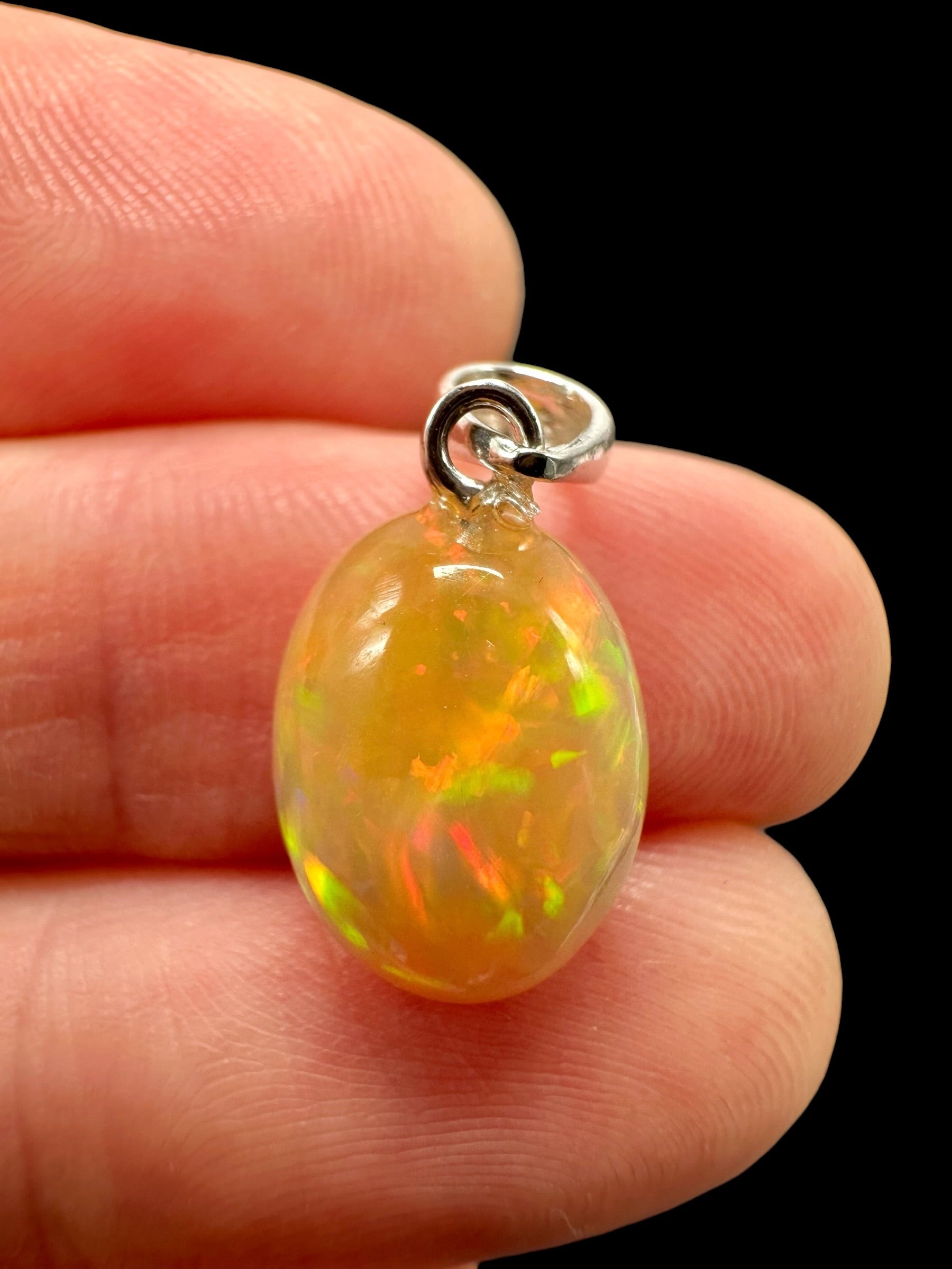 Silver faceted precious opal pendant - SP/OP150