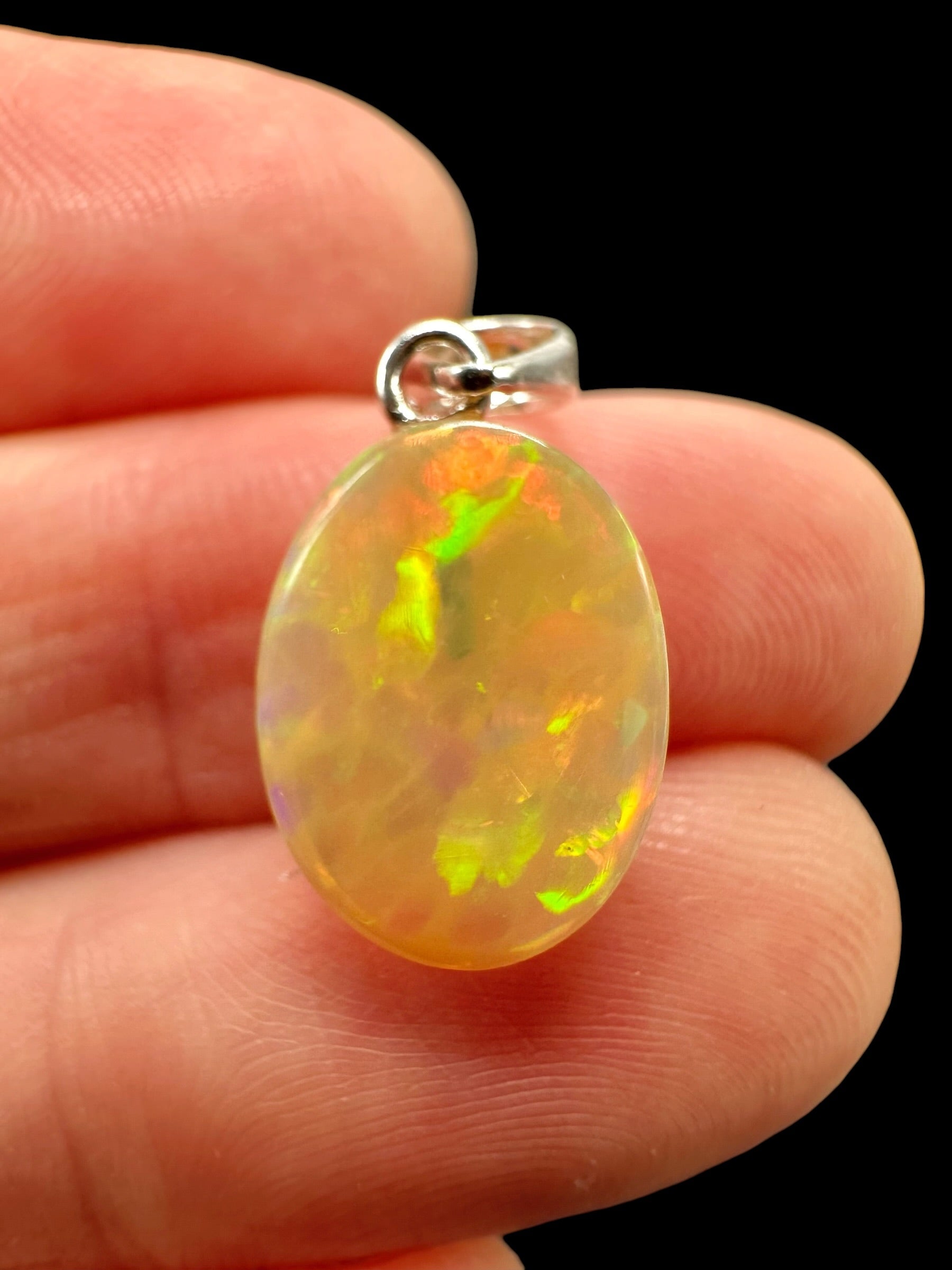 Silver faceted precious opal pendant - SP/OP150