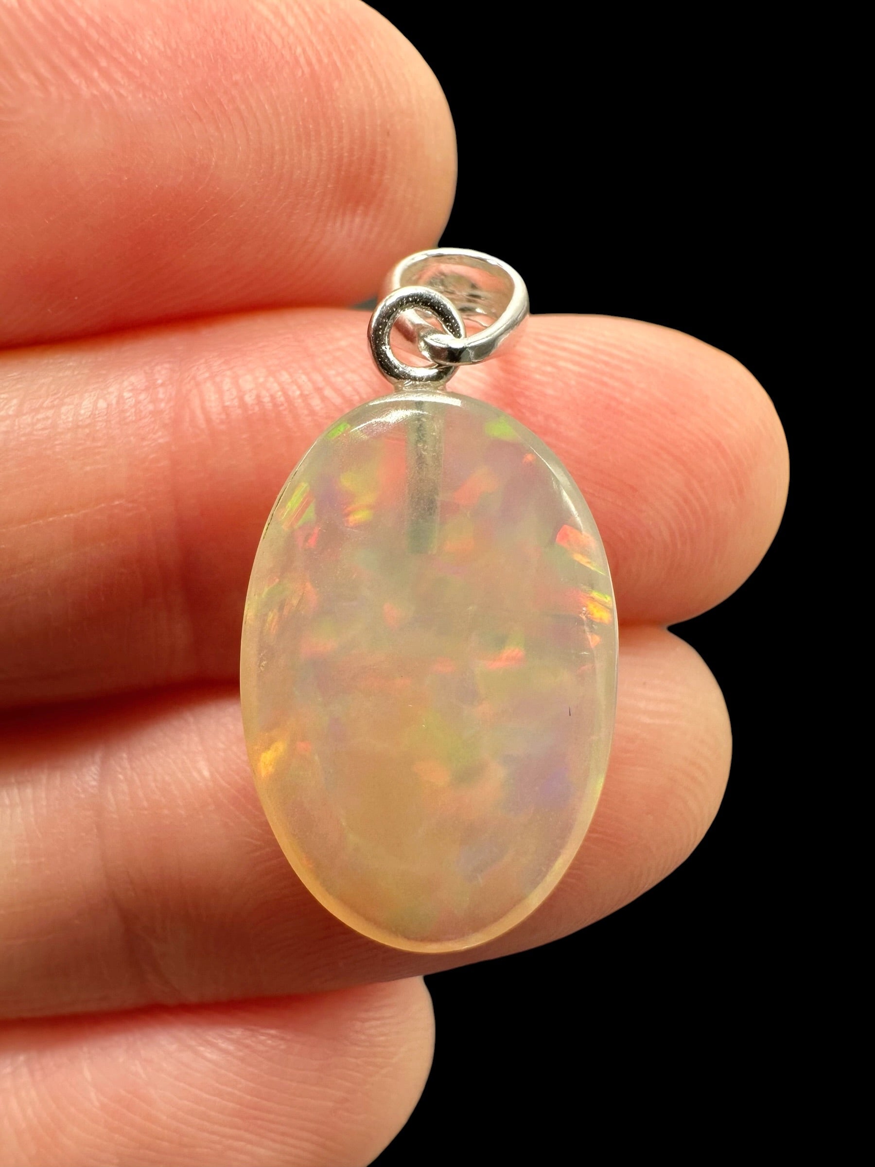 Silver faceted precious opal pendant - SP/OP152