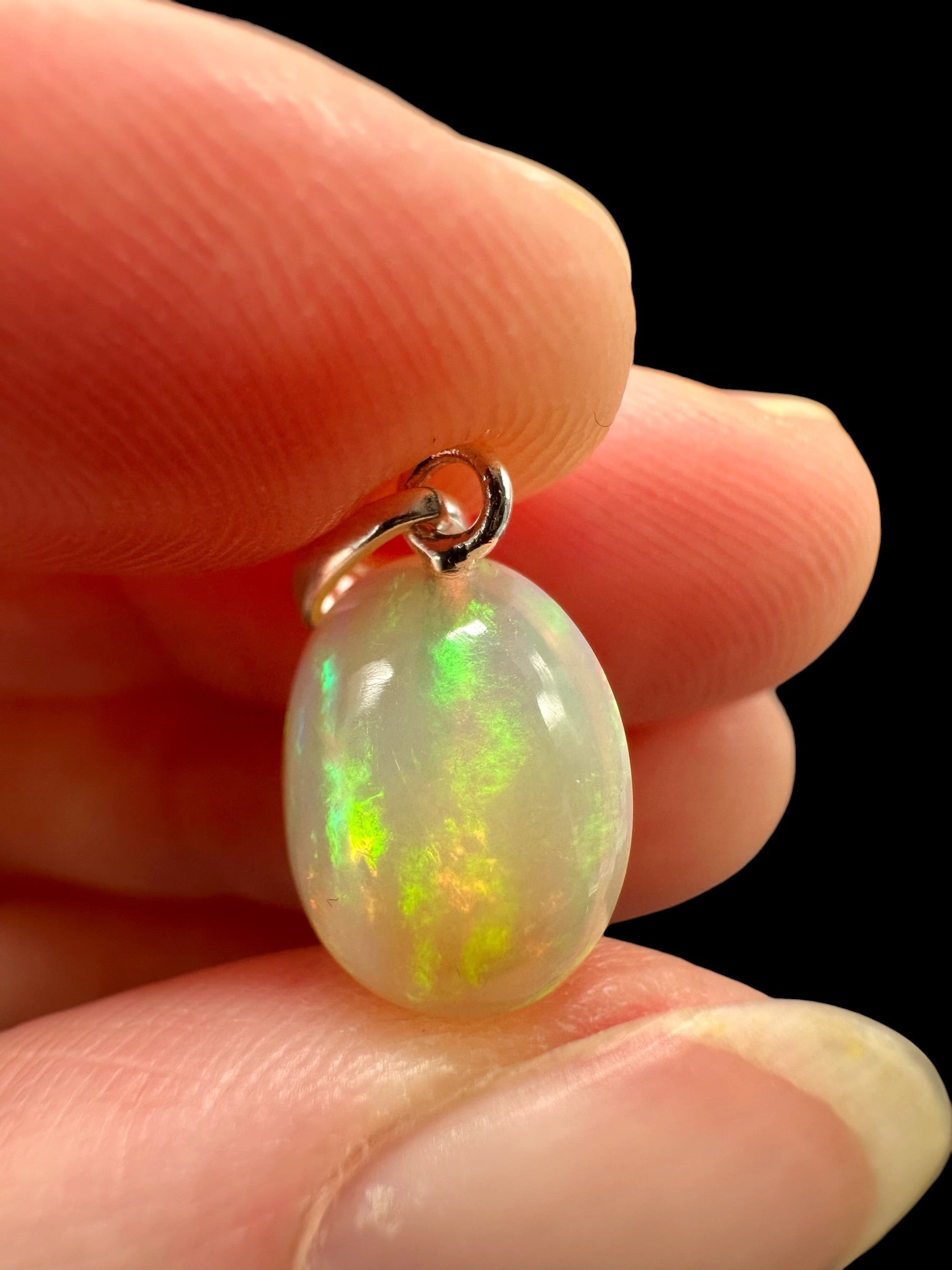 Silver faceted precious opal pendant - SP/OP153