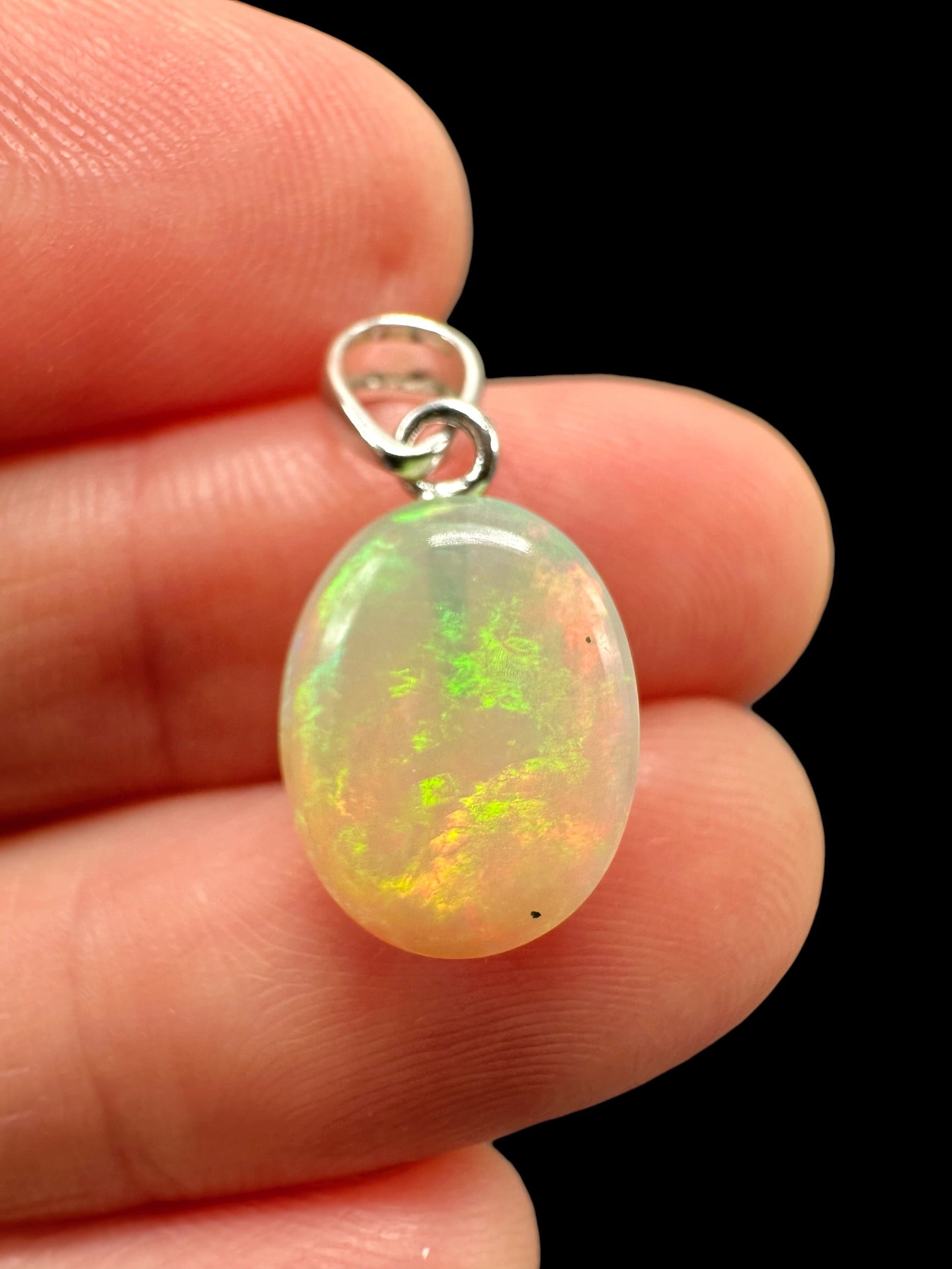 Silver faceted precious opal pendant - SP/OP153