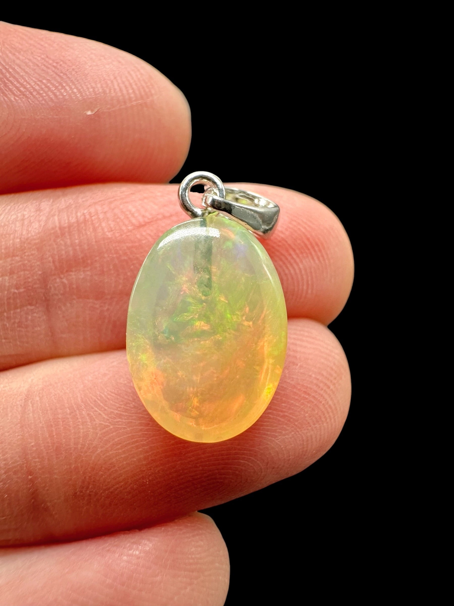 Silver faceted precious opal pendant - SP/OP154