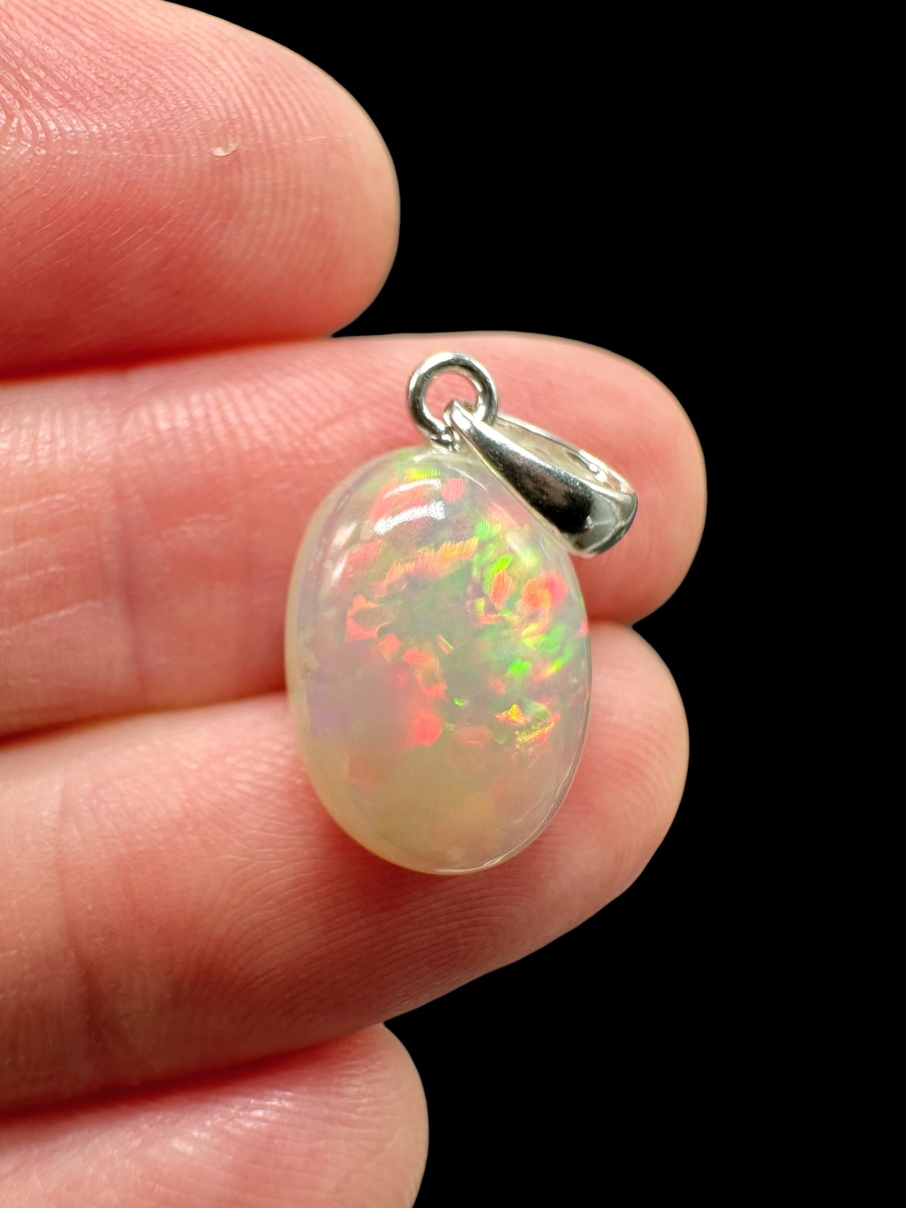 Silver faceted precious opal pendant - SP/OP155