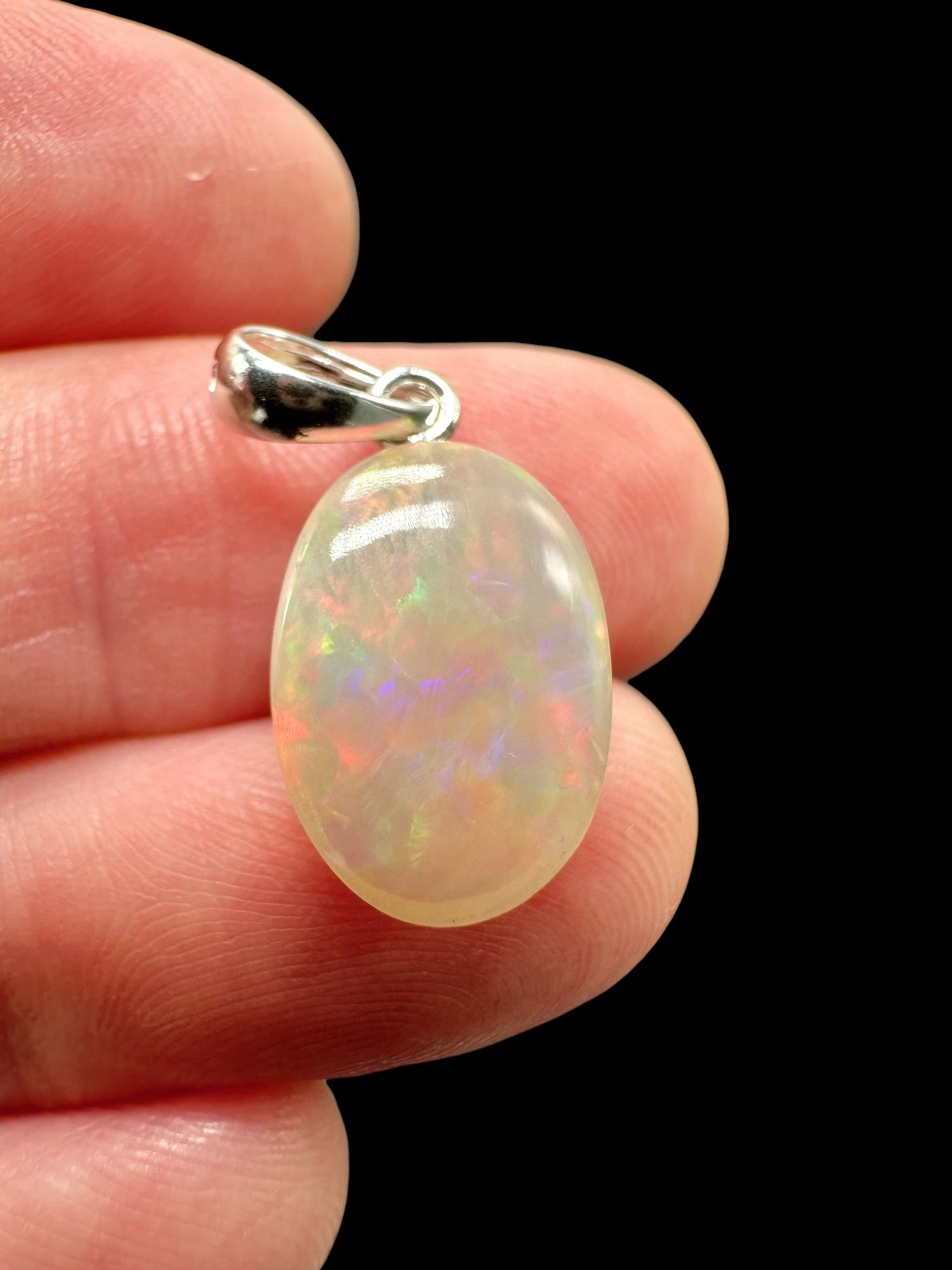 Silver faceted precious opal pendant - SP/OP155