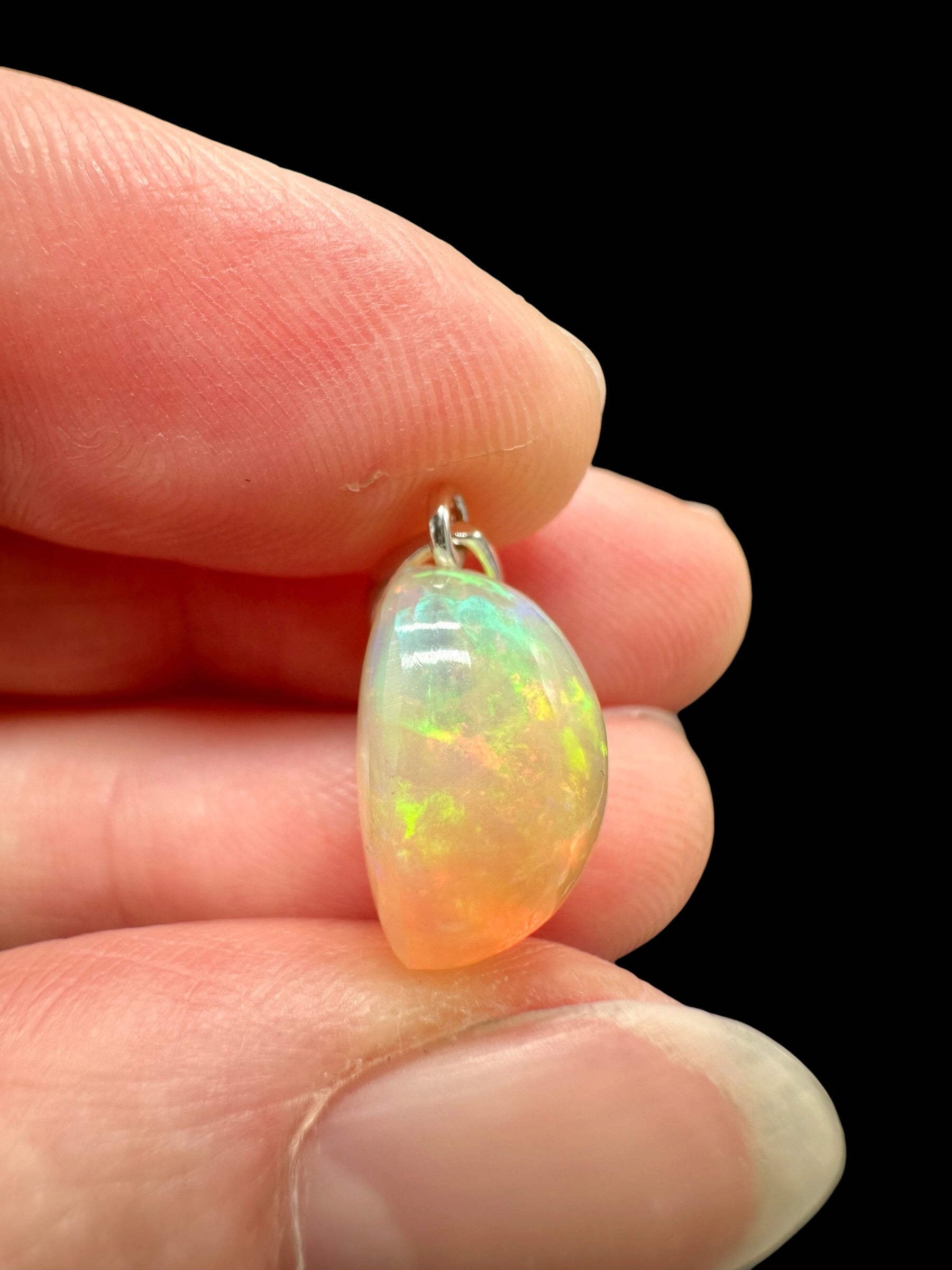 Silver faceted precious opal pendant - SP/OP157