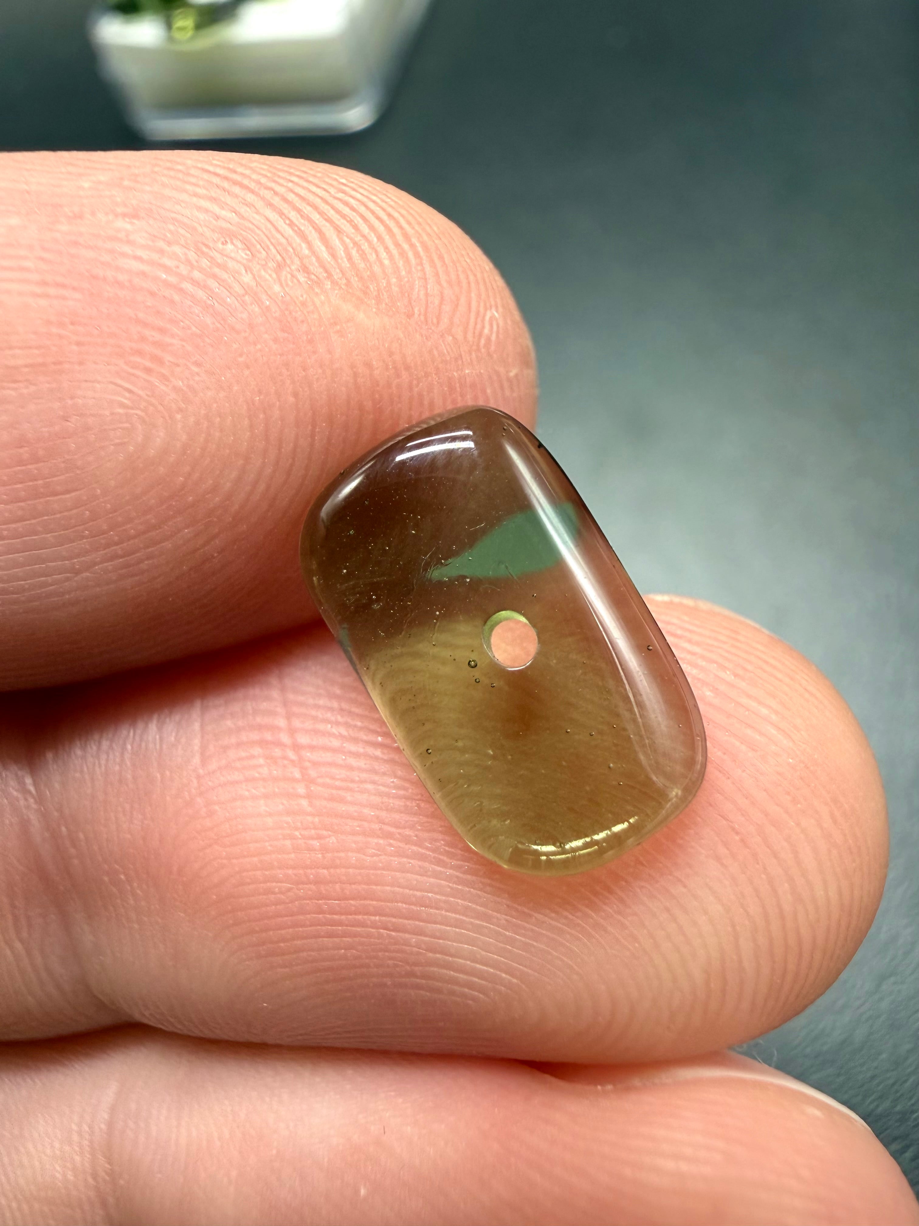 Moldavite bead with drilled hole – random piece - VK12