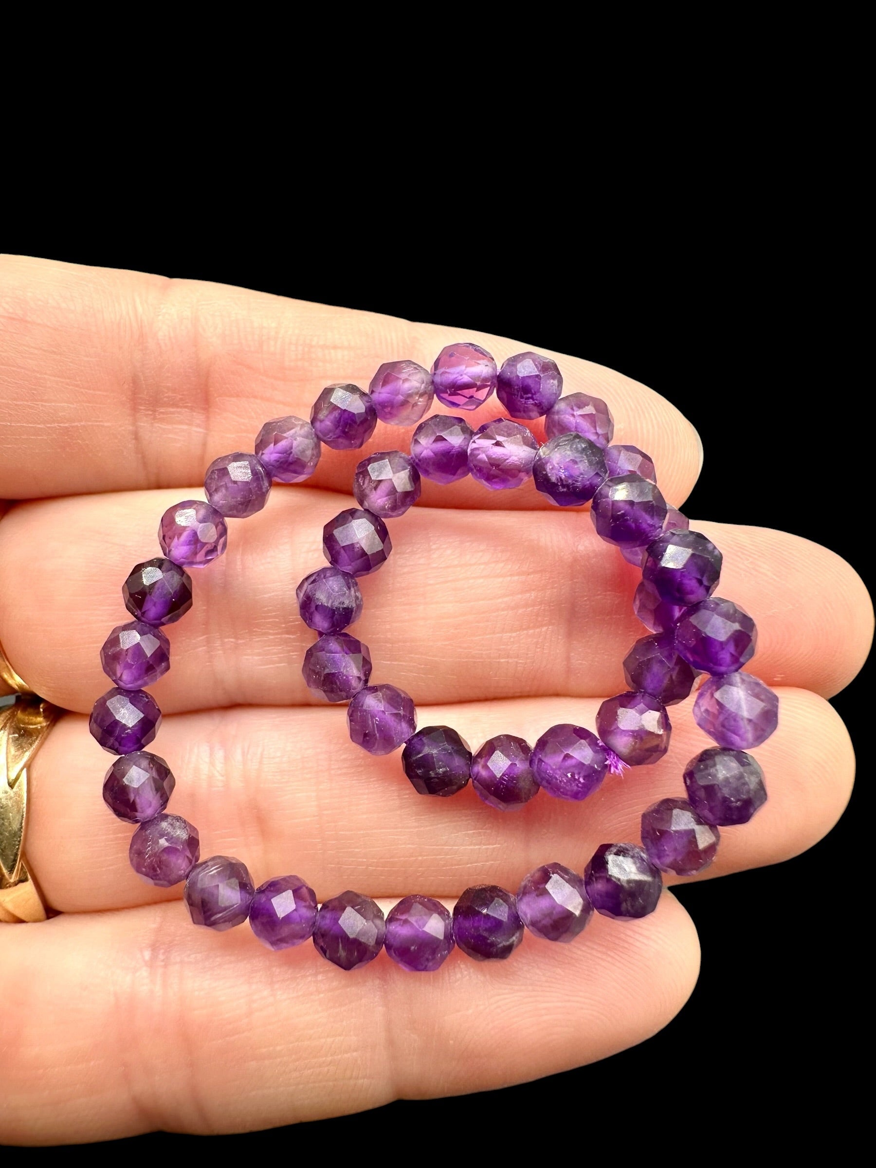 Amethyst Bracelet 5 mm – Faceted Beads - NAR21