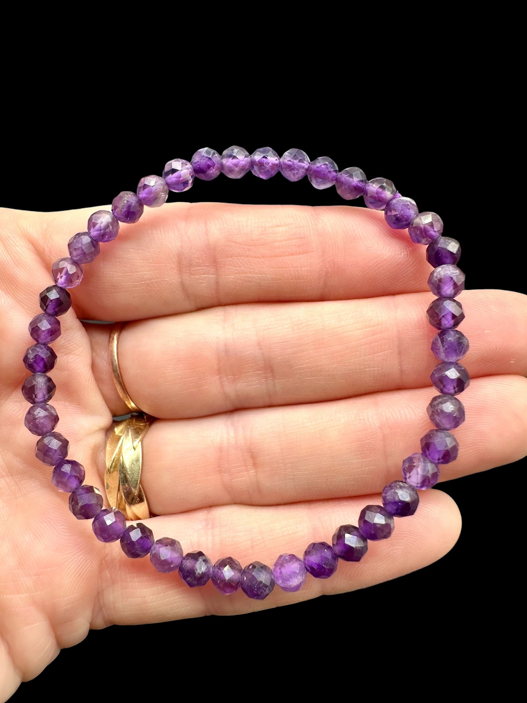 Amethyst Bracelet 5 mm – Faceted Beads - NAR21