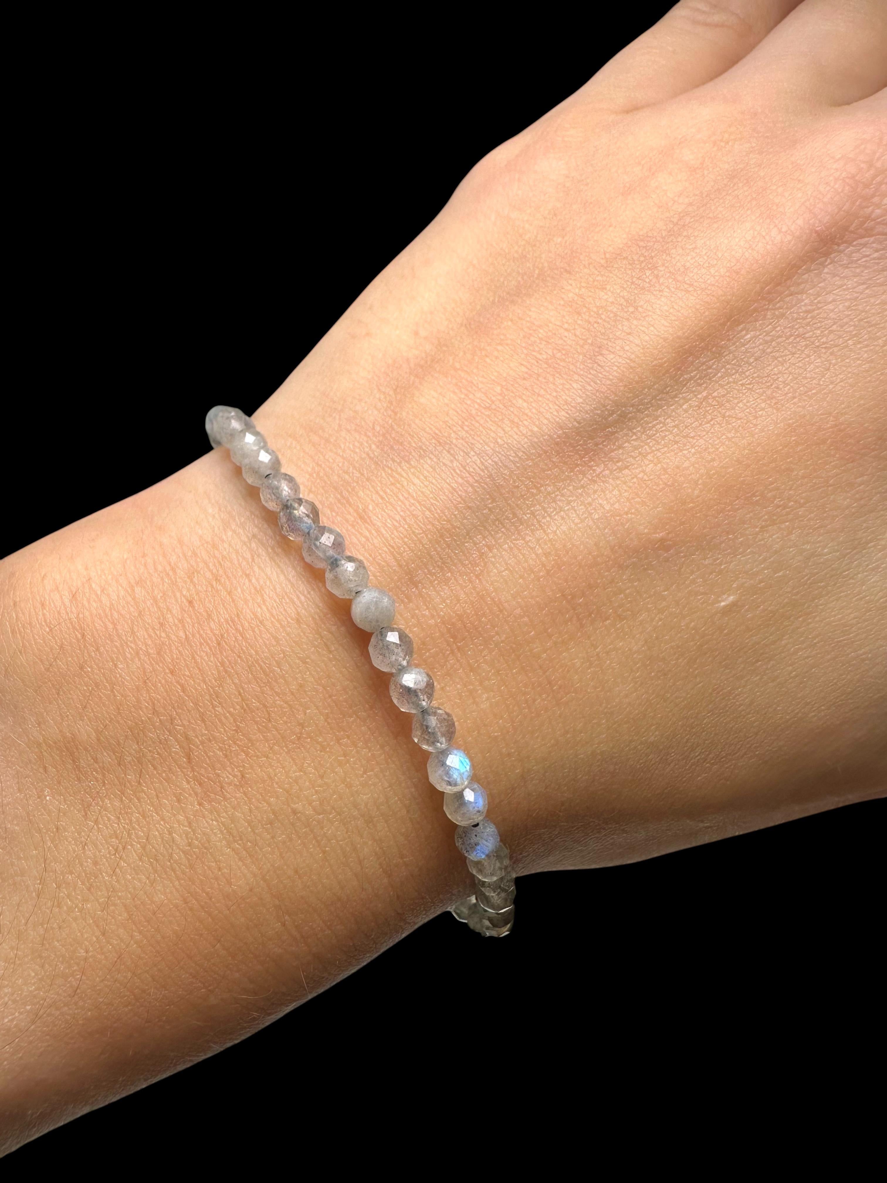 Labradorite Bracelet 4 mm – Faceted Beads