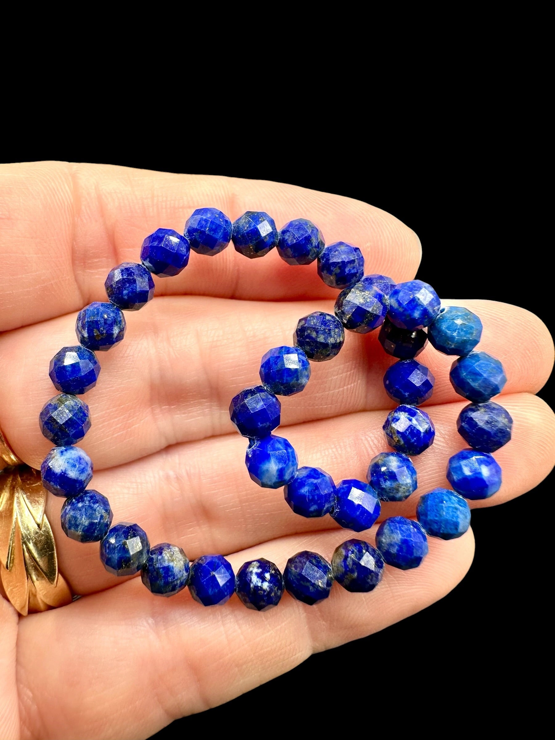 Lapis lazuli bracelet 5 mm – Faceted Beads - NAR25