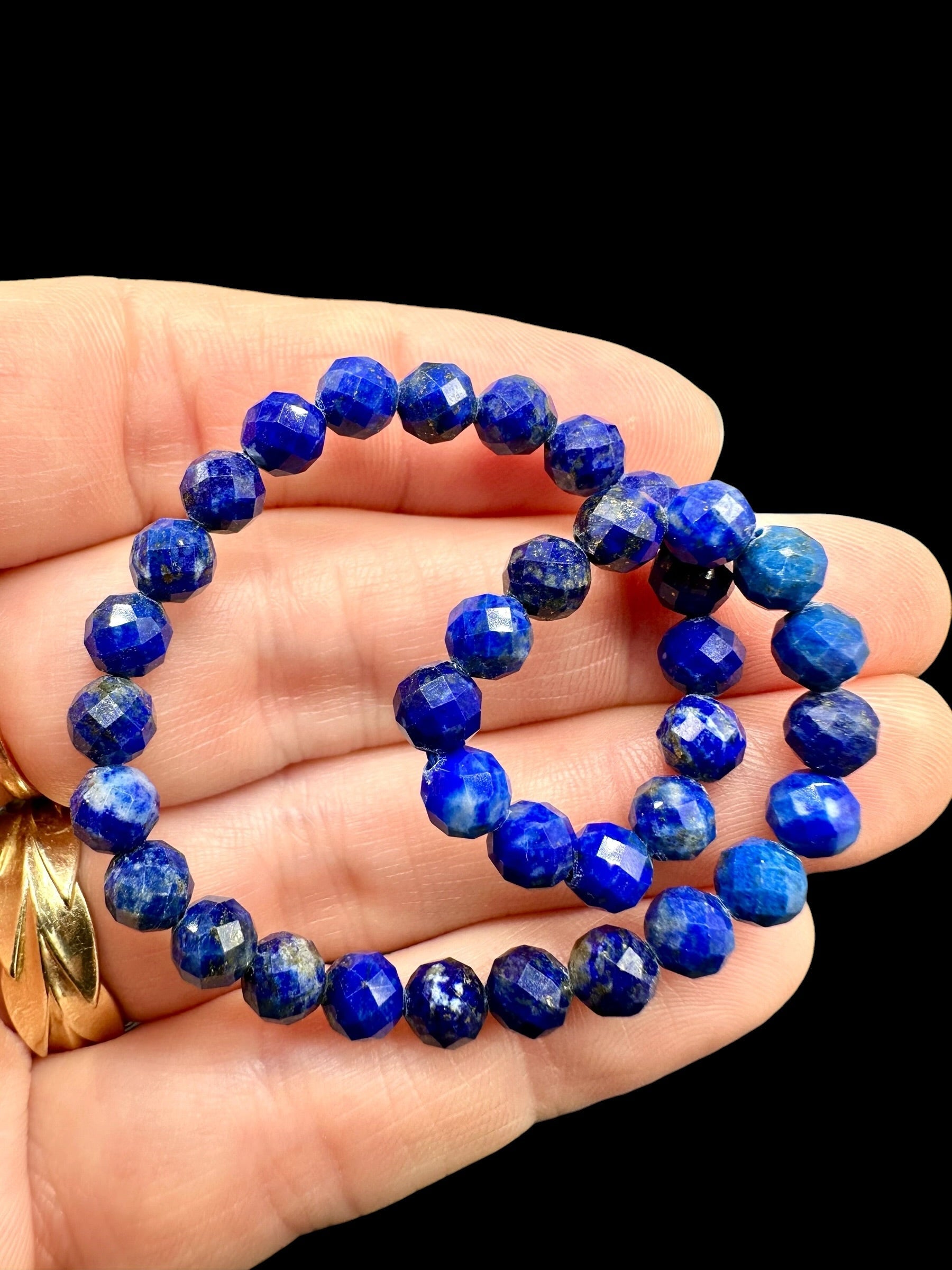 Lapis lazuli bracelet 5 mm – Faceted Beads - NAR25