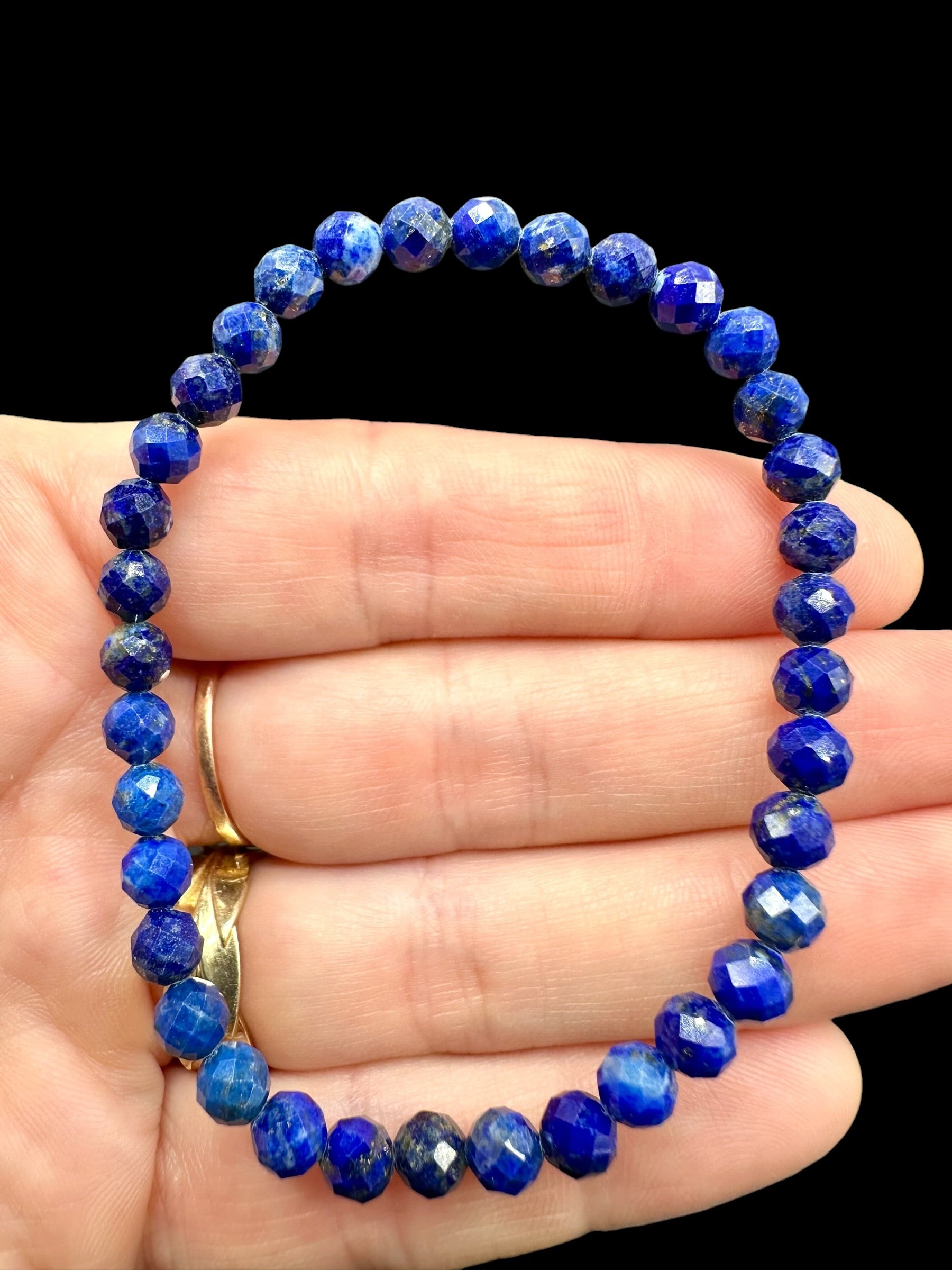 Lapis lazuli bracelet 5 mm – Faceted Beads - NAR25