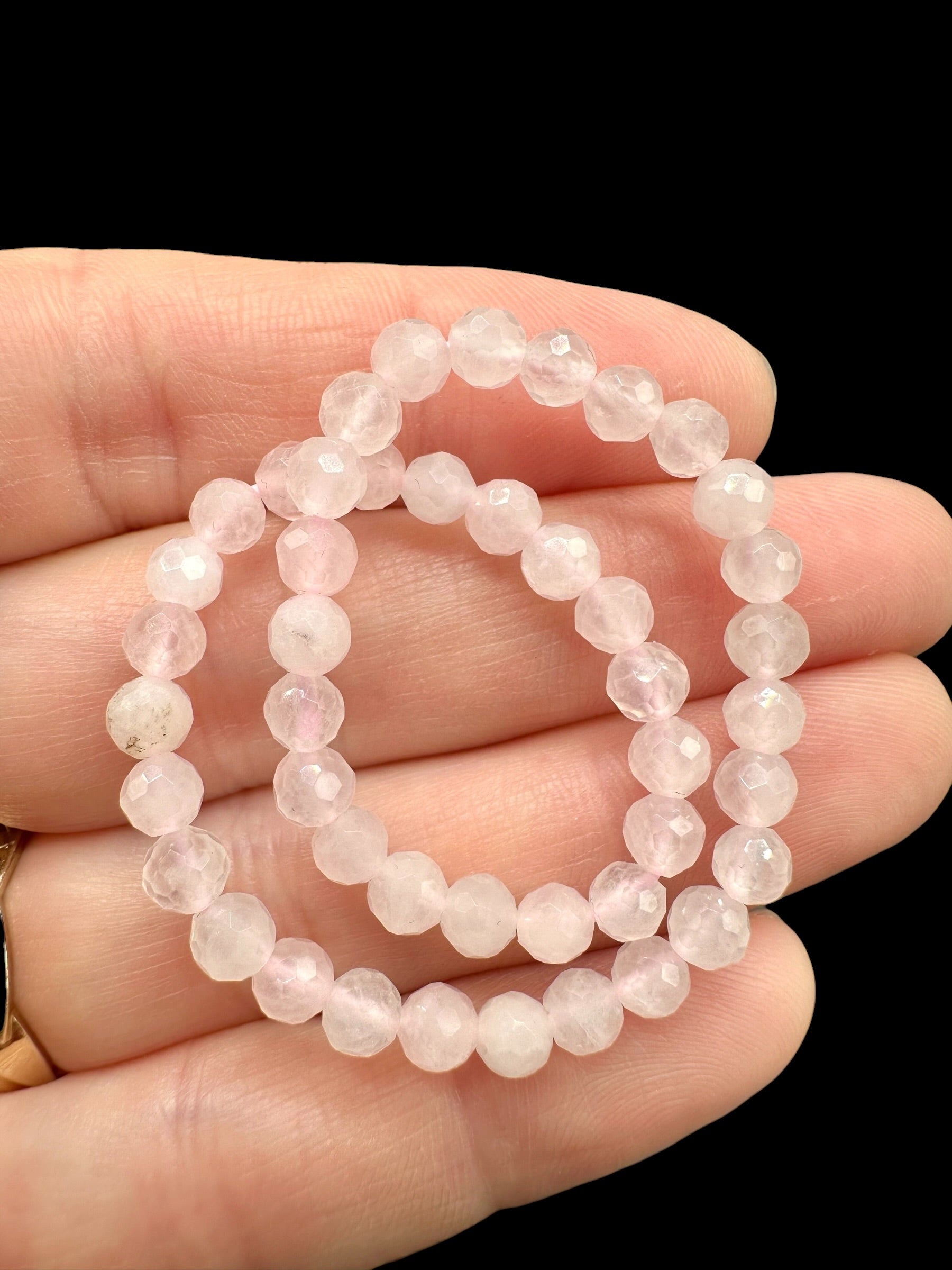 Rose quartz bracelet 4 mm – Faceted Beads - NAR26