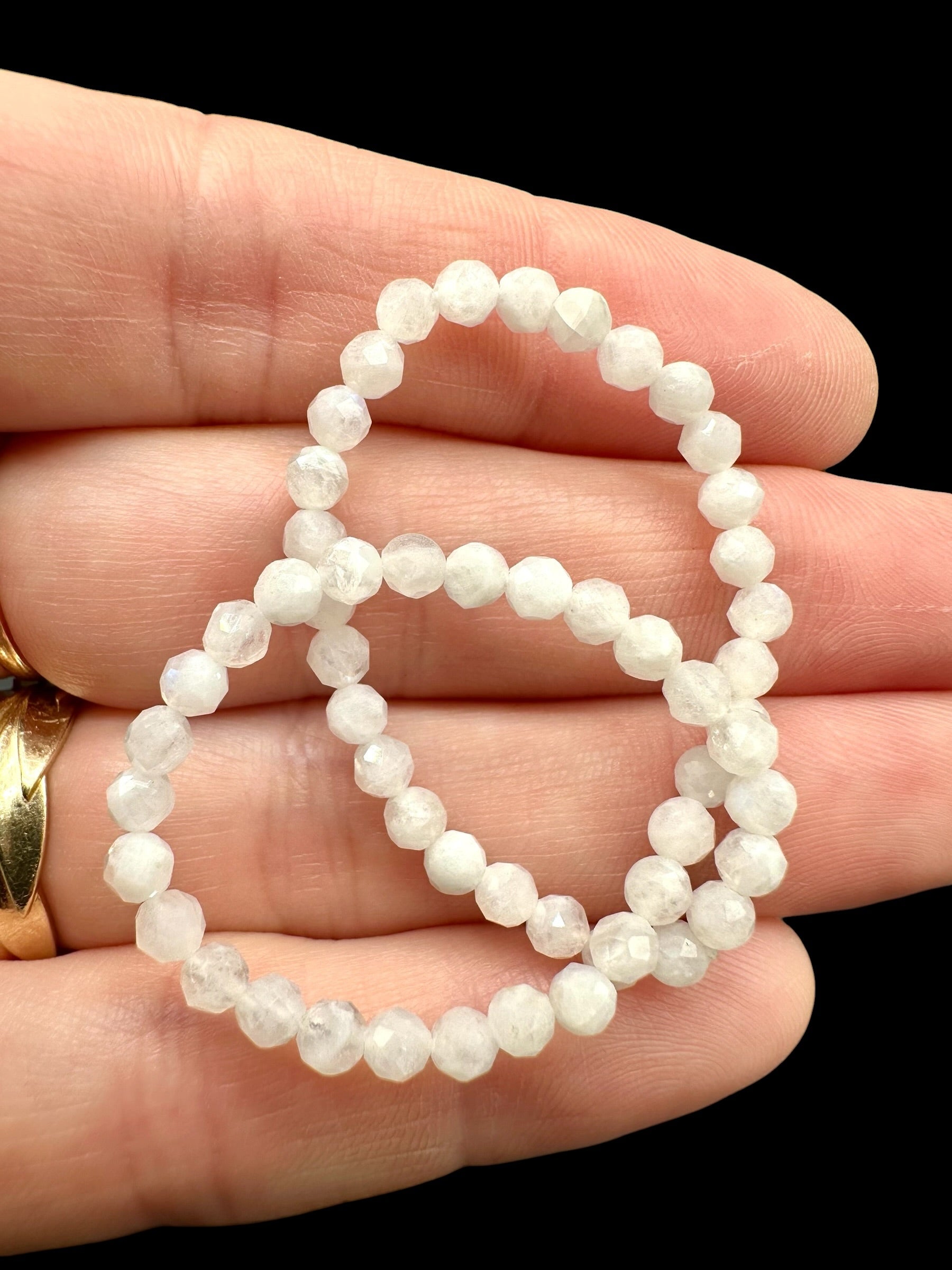 Moonstone bracelet 3 mm – Faceted Beads - NAR28