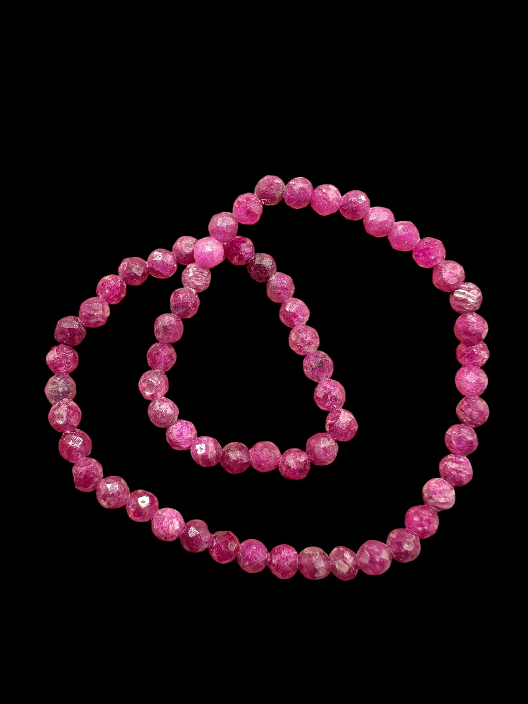 Ruby bracelet 3 mm – Faceted Beads - NAR32