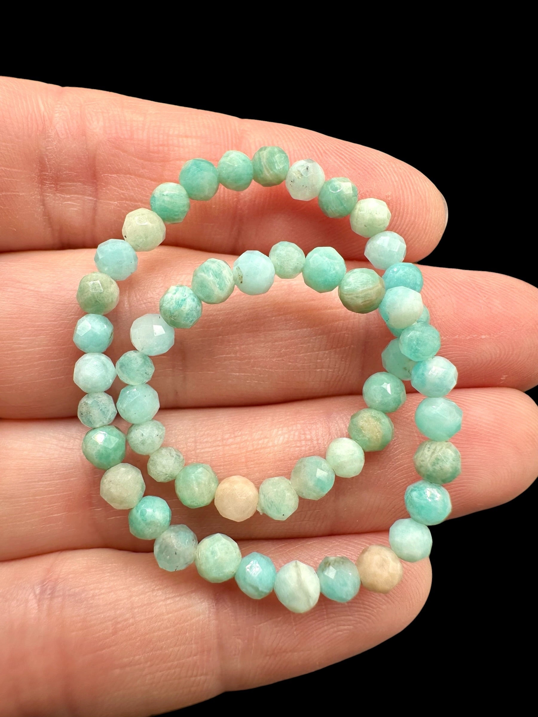 Amazonite bracelet 4 mm – Faceted Beads - NAR33