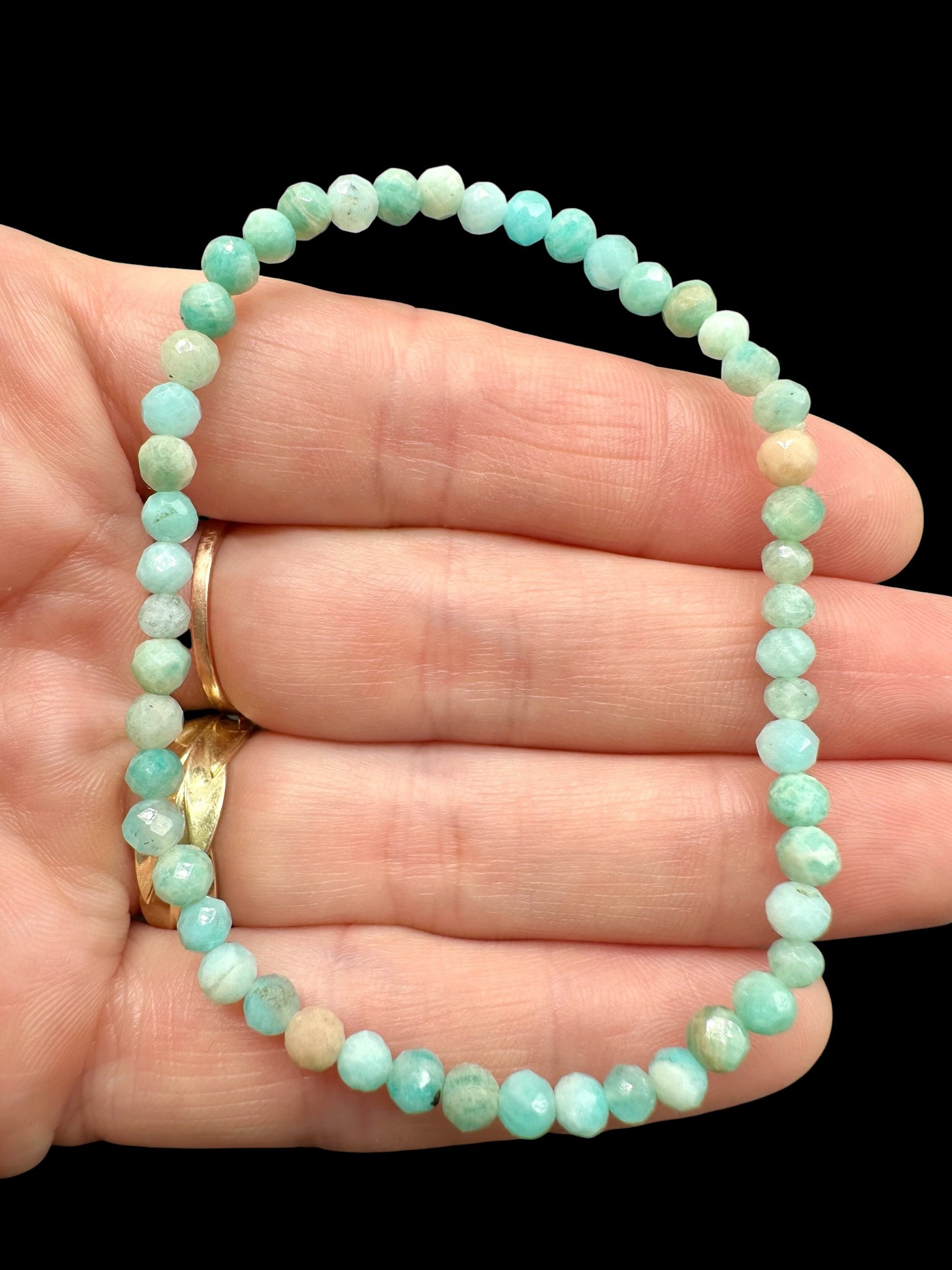 Amazonite bracelet 4 mm – Faceted Beads - NAR33