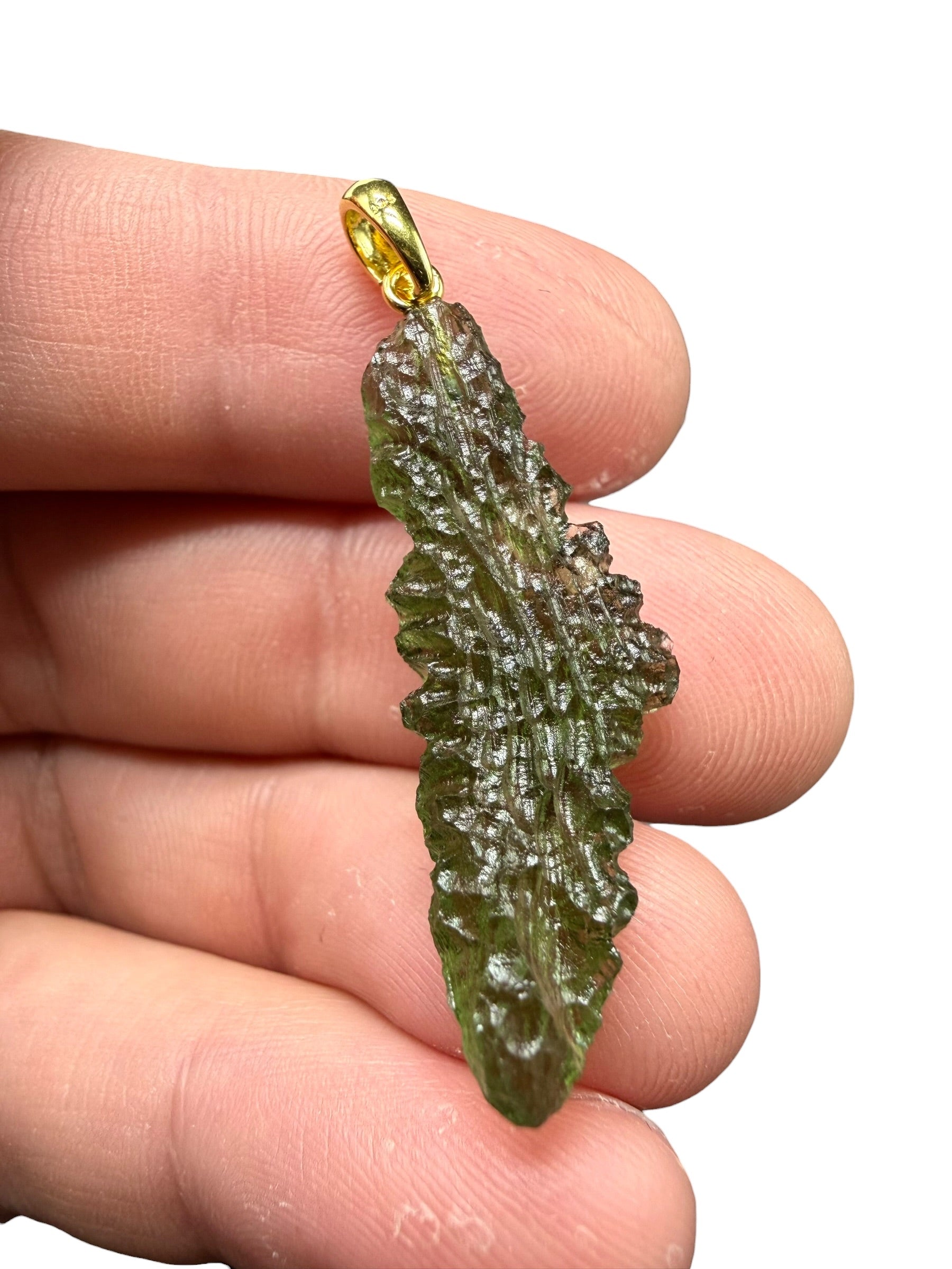 Gold-plated moldavite pendant 2,5g - SPP/V001