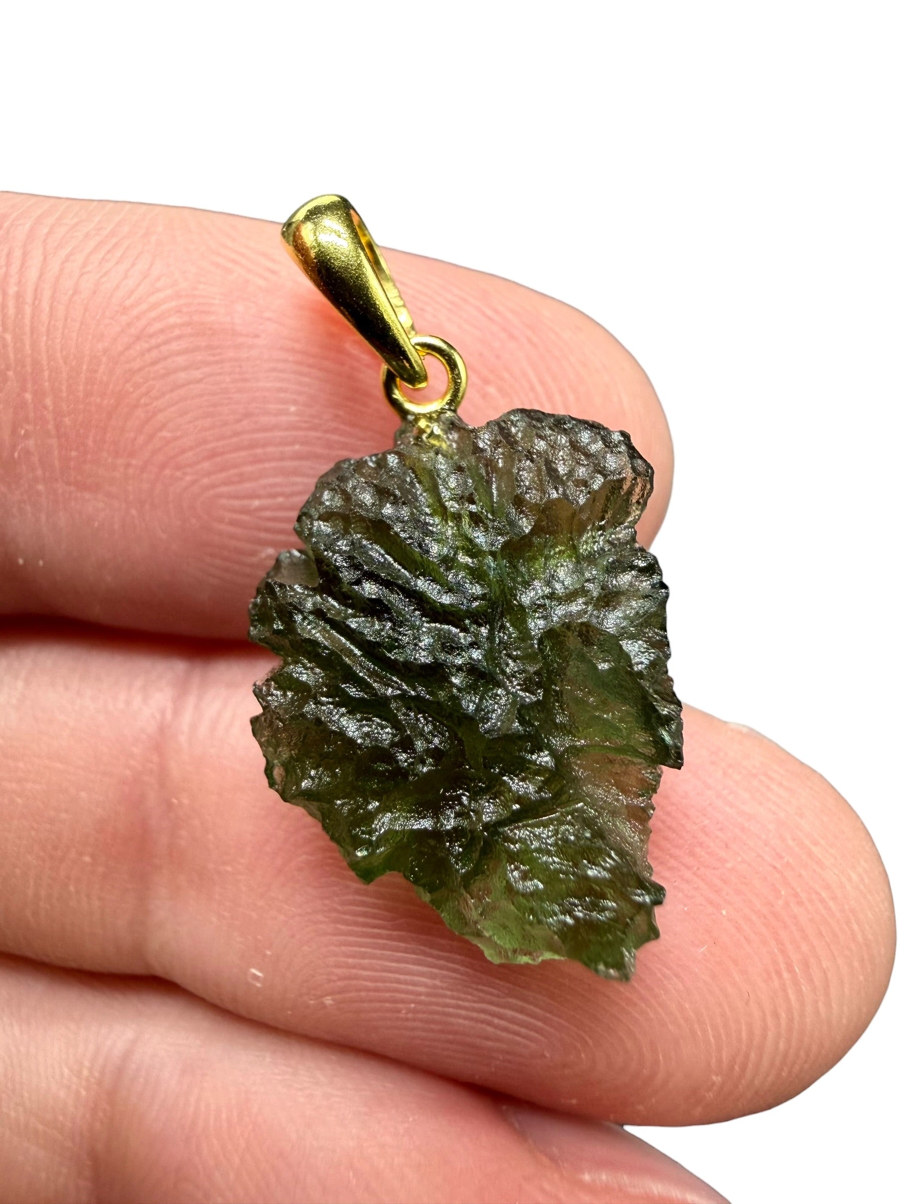 Gold-plated moldavite pendant 2,05g - SPP/V002