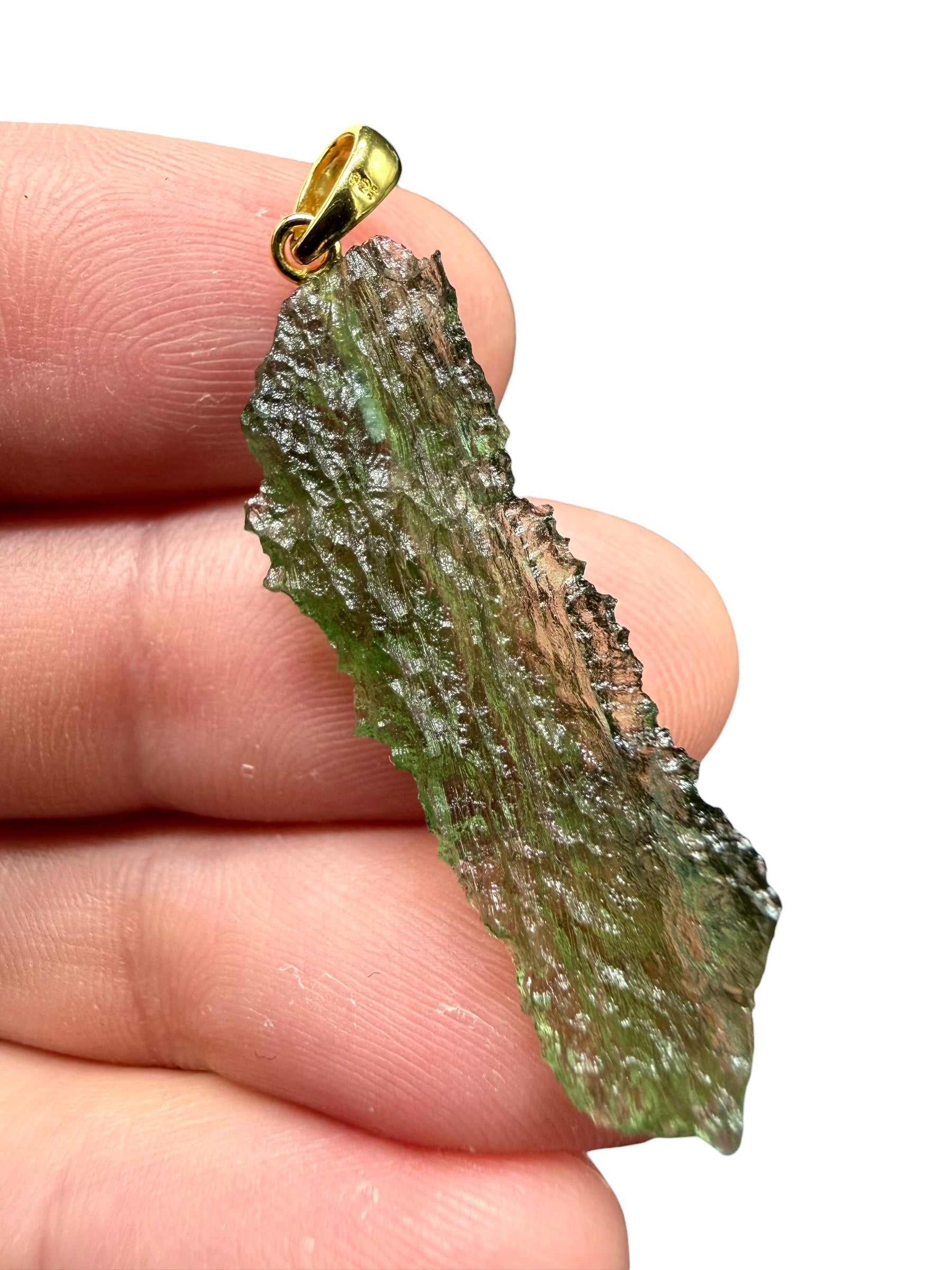 Gold-plated moldavite pendant 2,4g - SPP/V003