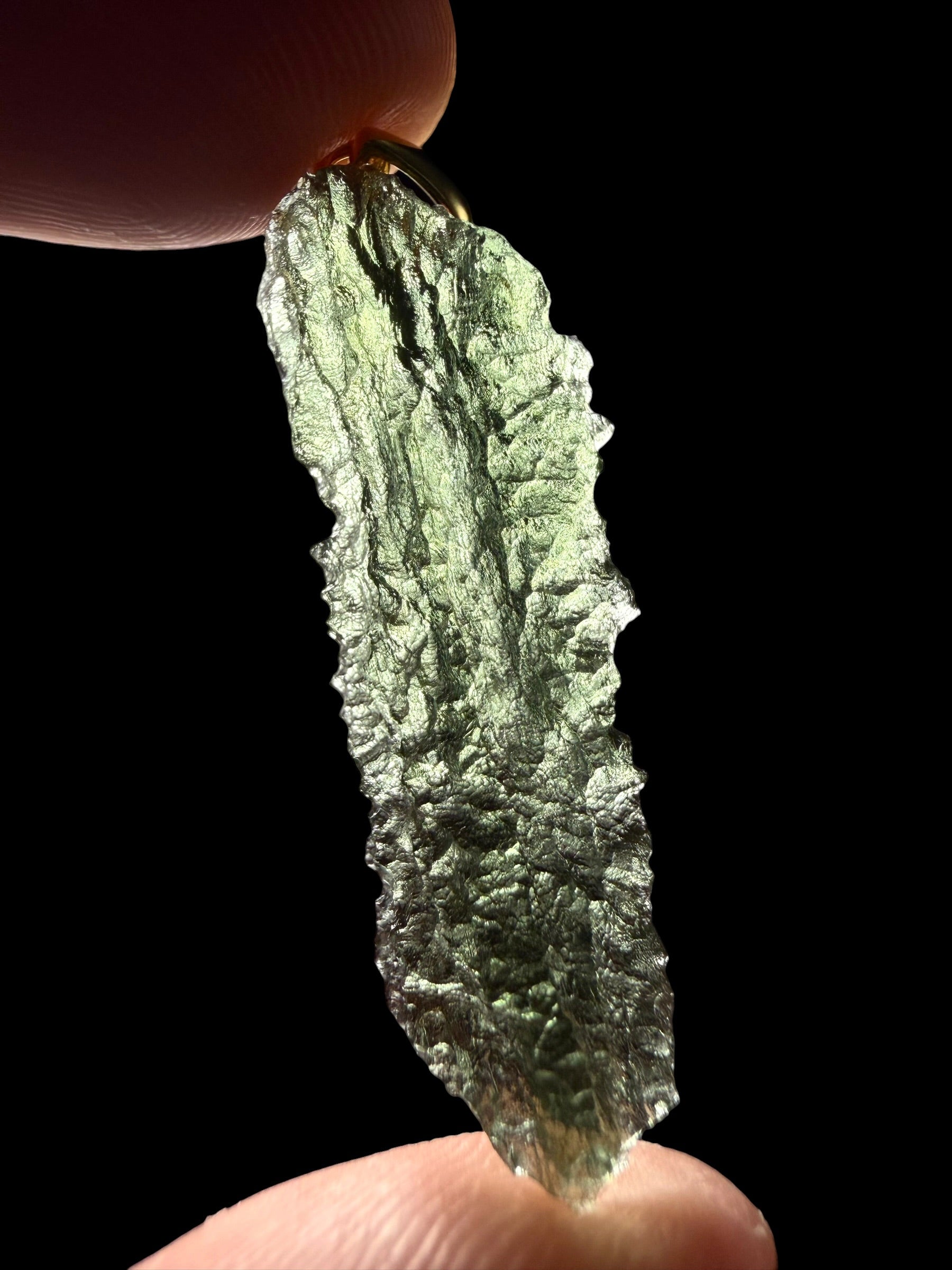 Gold-plated moldavite pendant 2,4g - SPP/V003