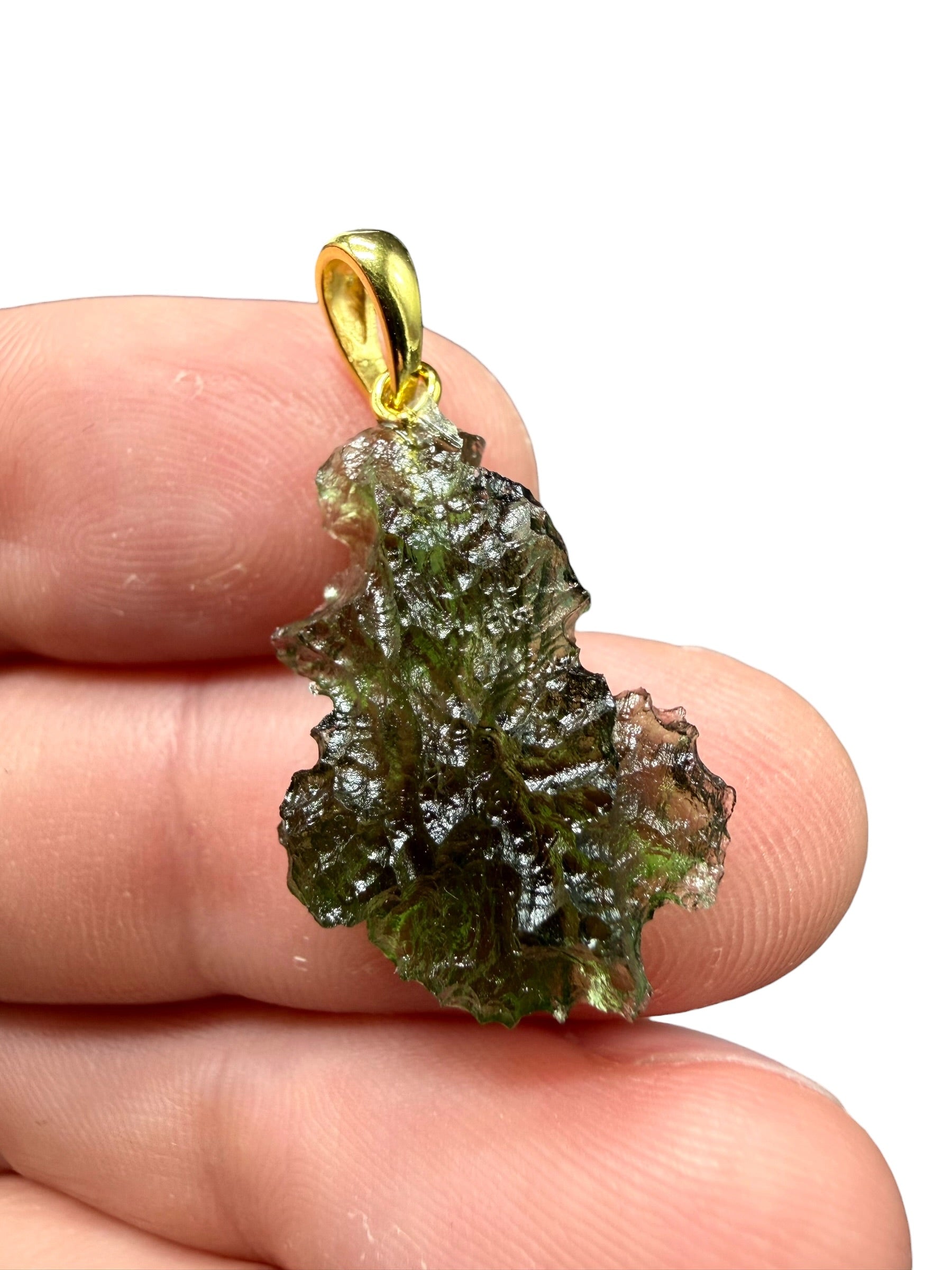 Gold-plated moldavite pendant 2g - SPP/V004