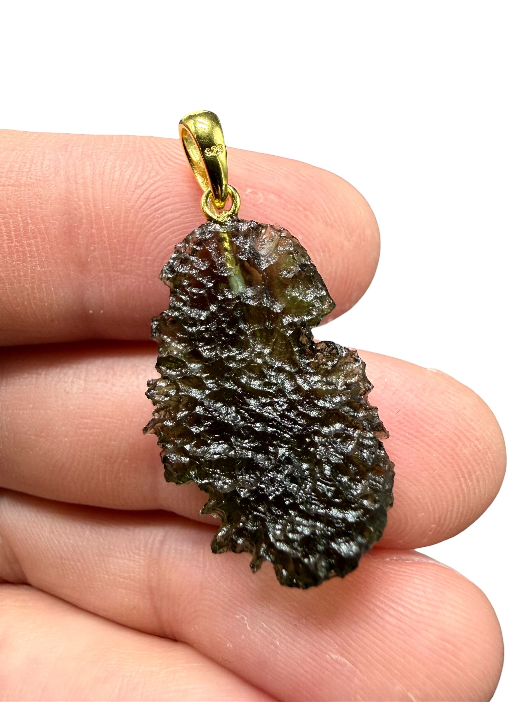 Gold-plated moldavite pendant 2,6g - SPP/V005