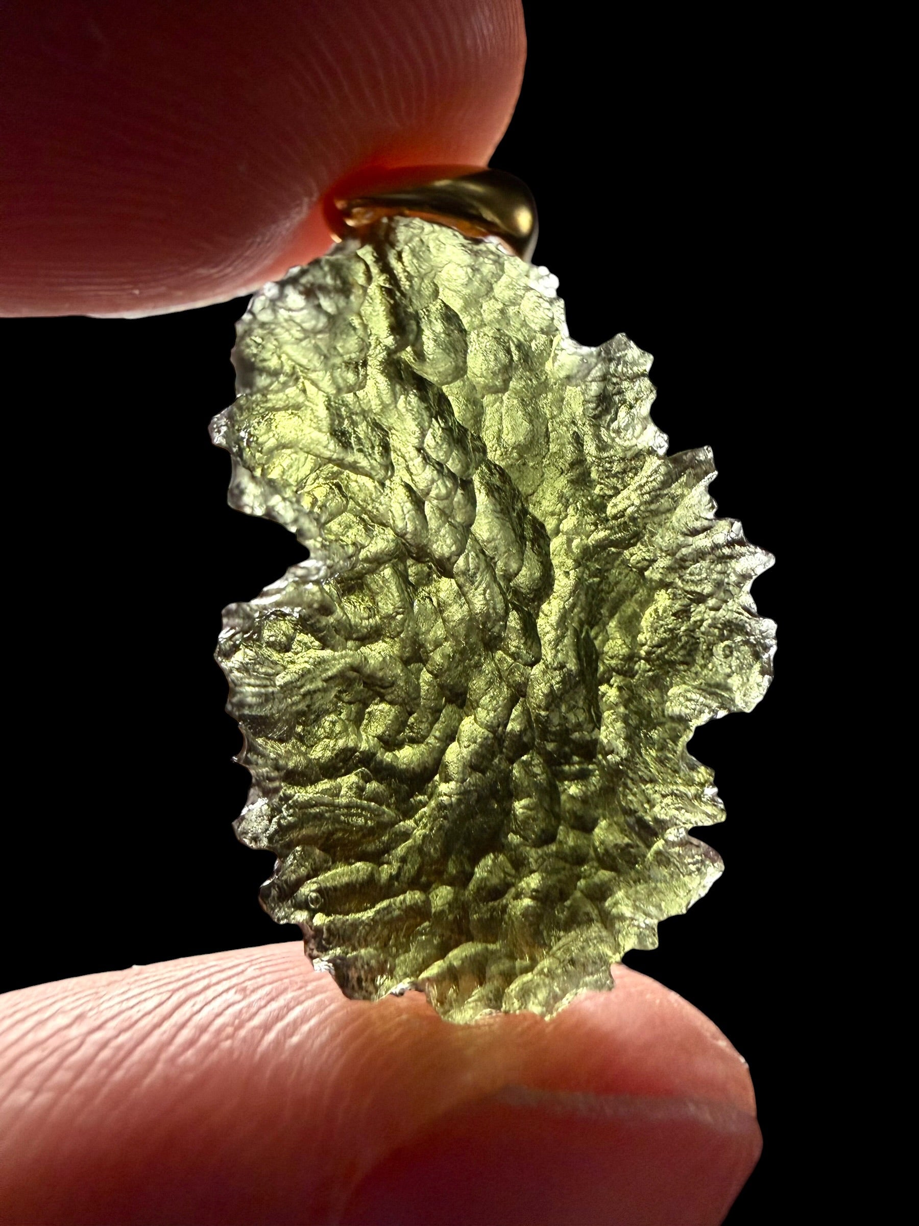 Gold-plated moldavite pendant 2,6g - SPP/V005