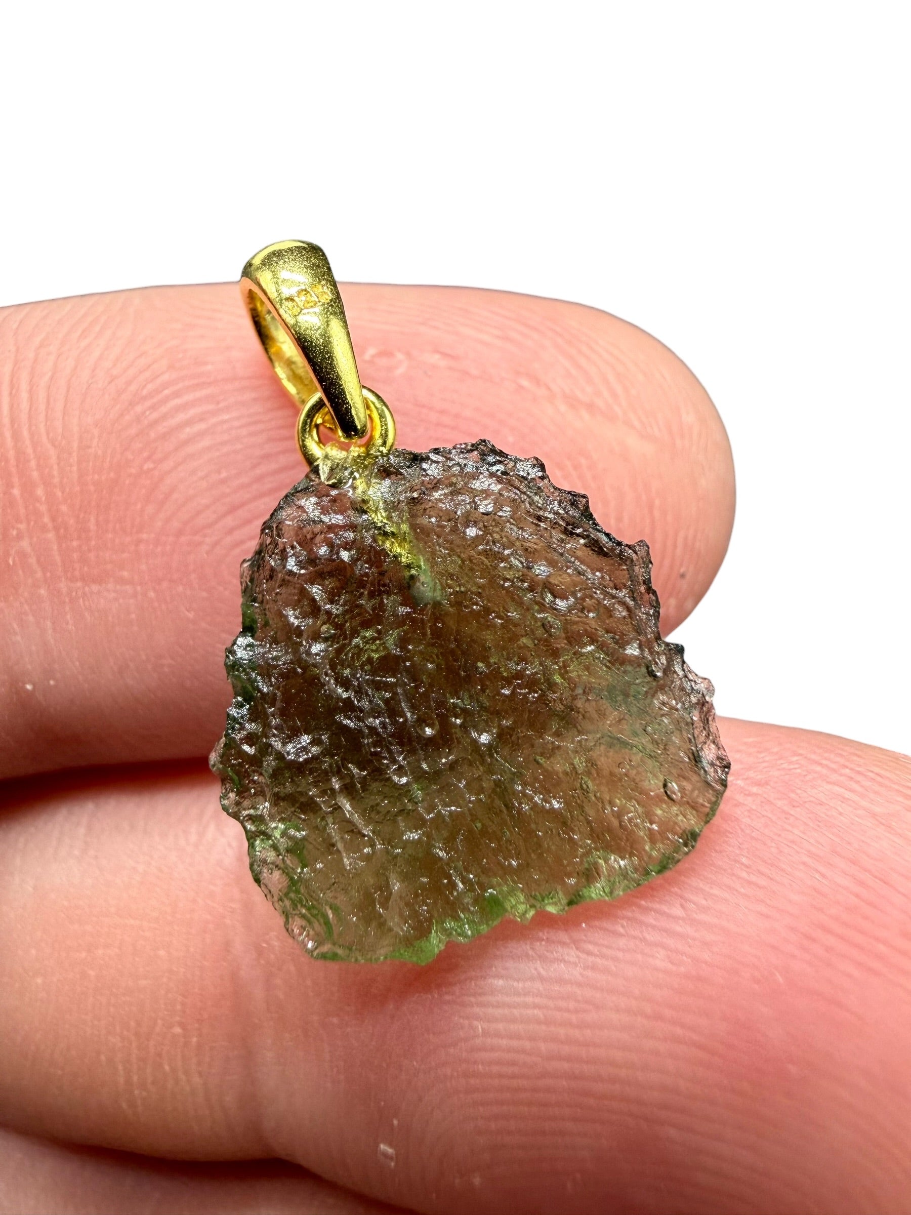 Gold-plated moldavite pendant 1,1g - SPP/V006